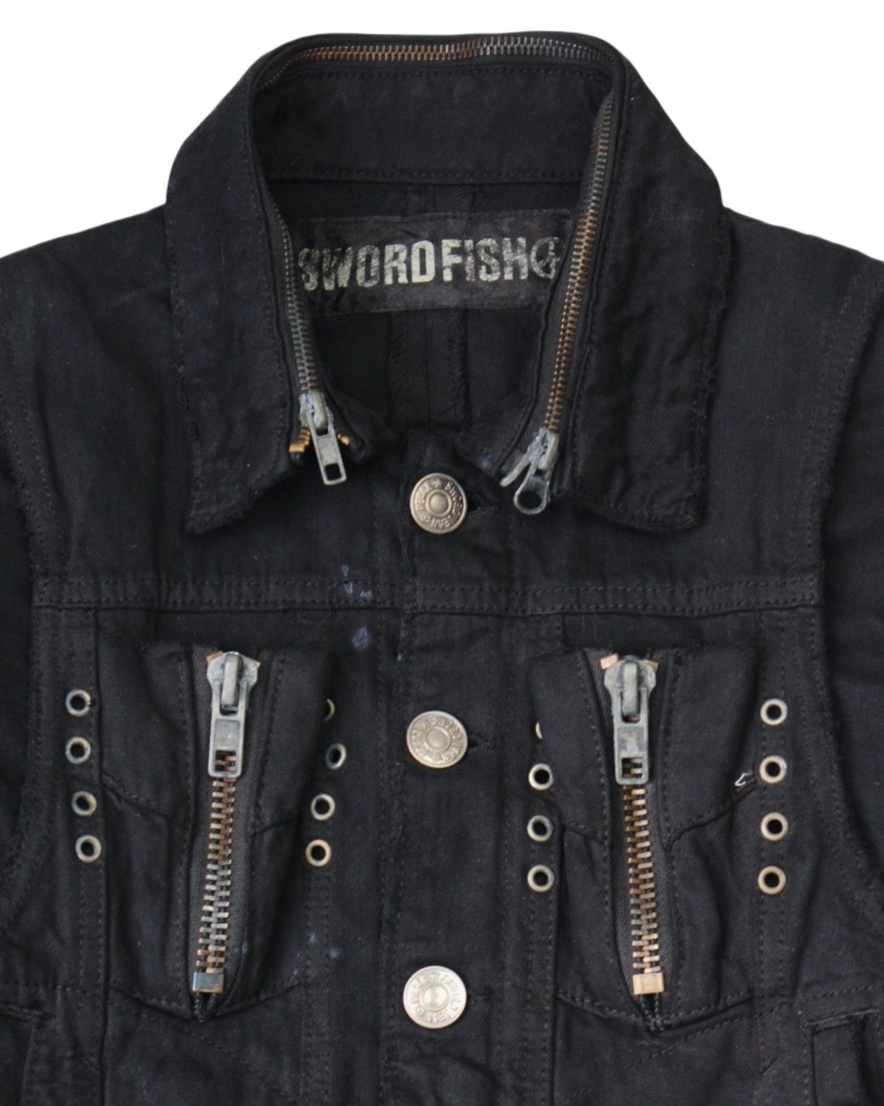 If Six Was Nine 2000S SWORD FISH BLACK CONVERTIBLE DENIM JACKET Size S / US 4 / IT 40 - 3 Thumbnail