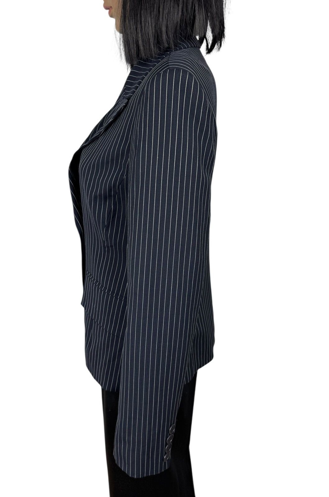 Marella Marella Virgin Wool Striped Blazer Double-Breasted size US10 Size L / US 10 / IT 46 - 5 Thumbnail