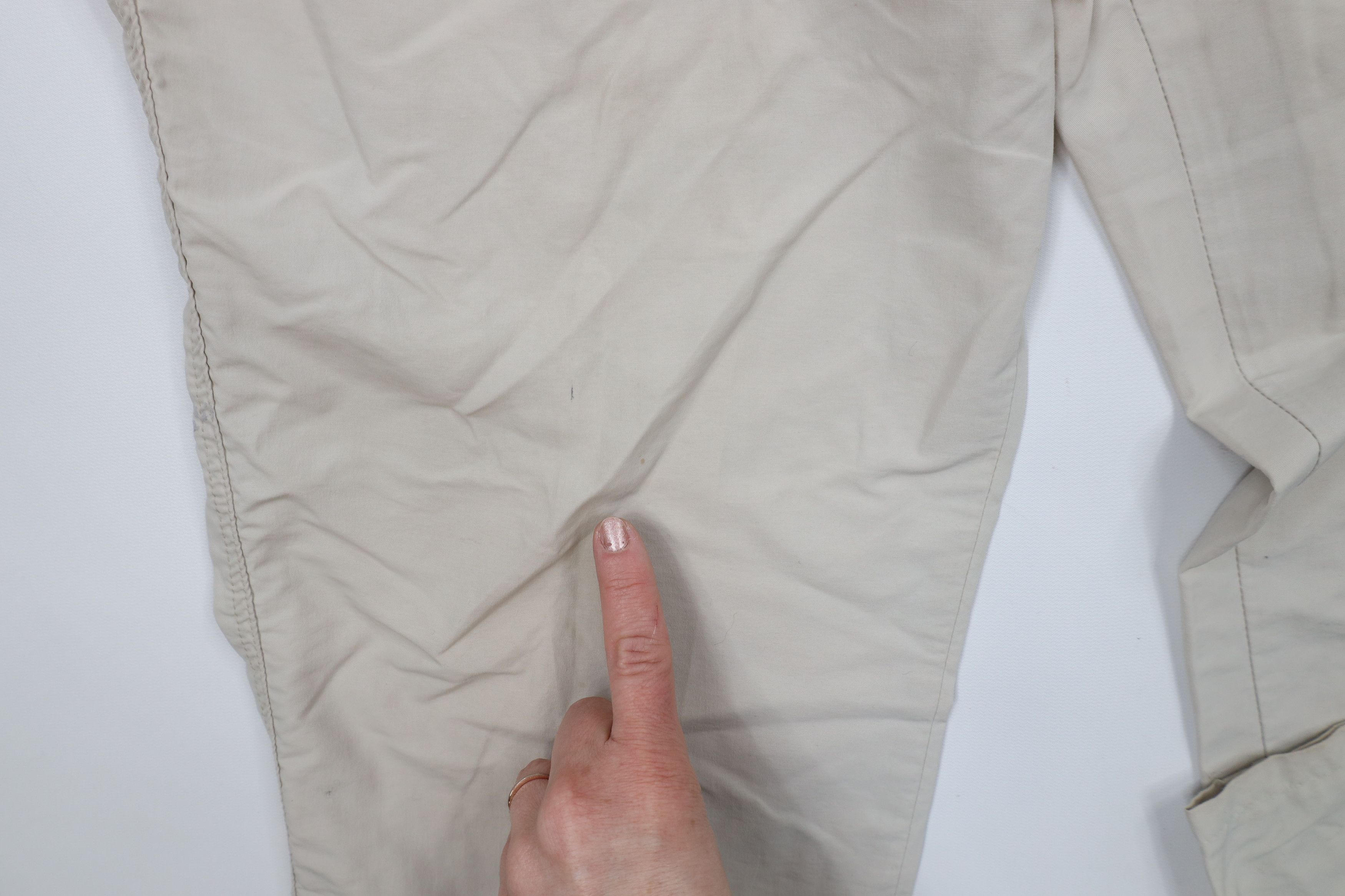 Lands' End × Vintage Vintage 90s Lands End Wide Leg Windbreaker Pants Beige USA Size 38" / US 16 / IT 52 - 7 Thumbnail