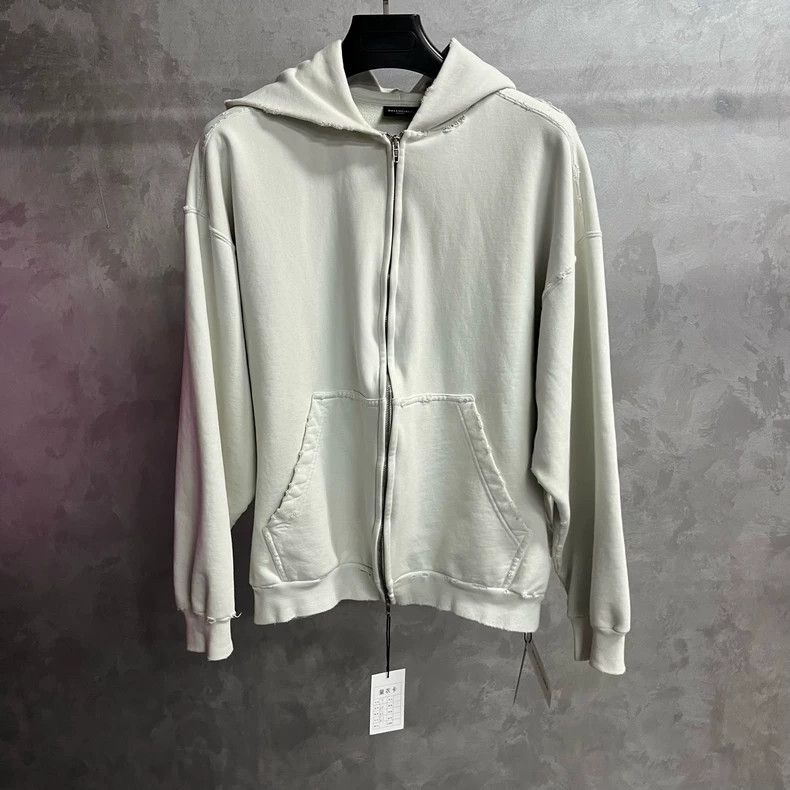 Balenciaga Balenciaga White pattern print foamed logo zip-up long sle Size US S / EU 44-46 / 1 - 2 Thumbnail