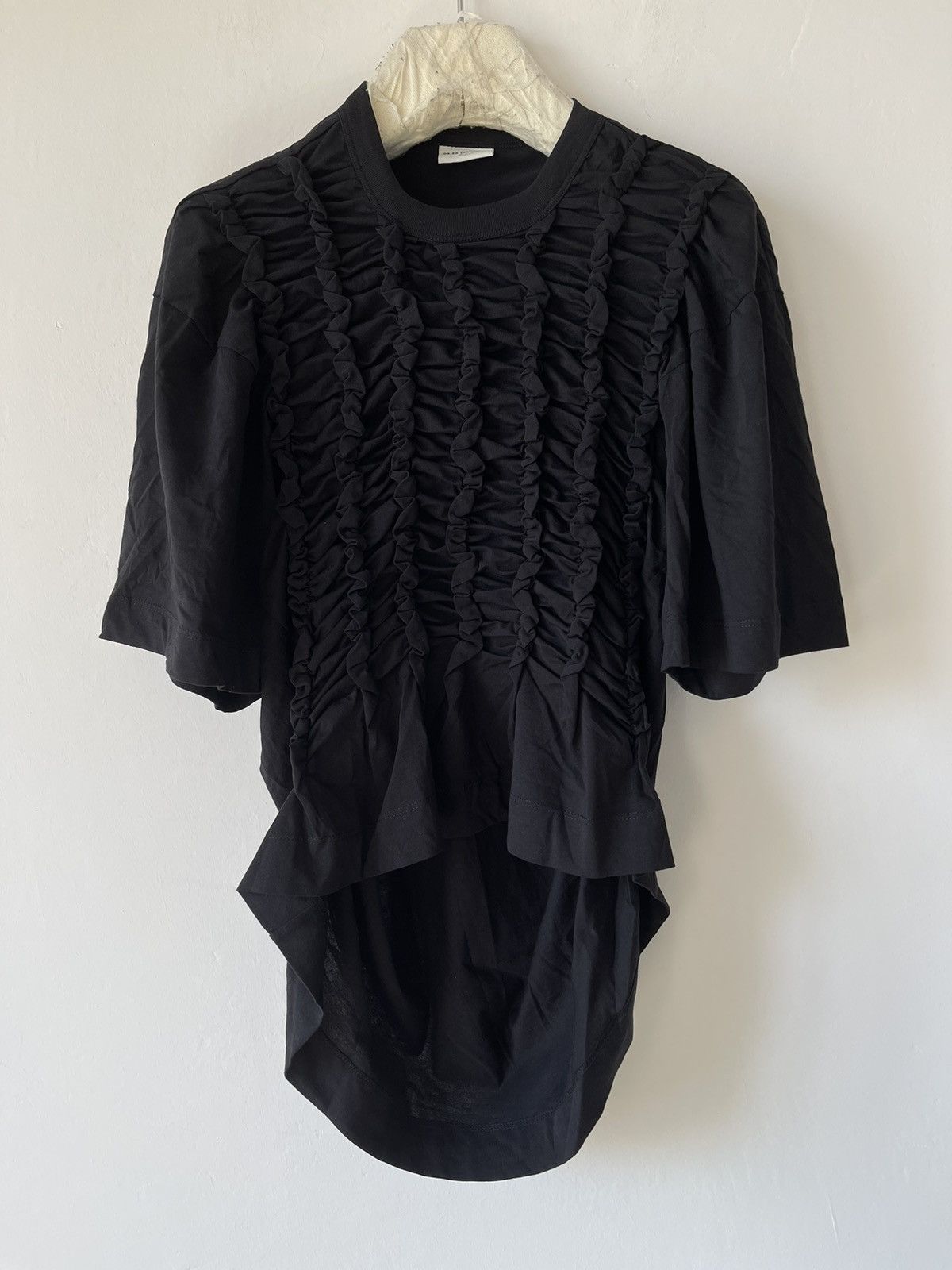 Dries Van Noten Ruched Cotton-Jersey T-Shirt Size M / US 6-8 / IT 42-44 - 2 Thumbnail