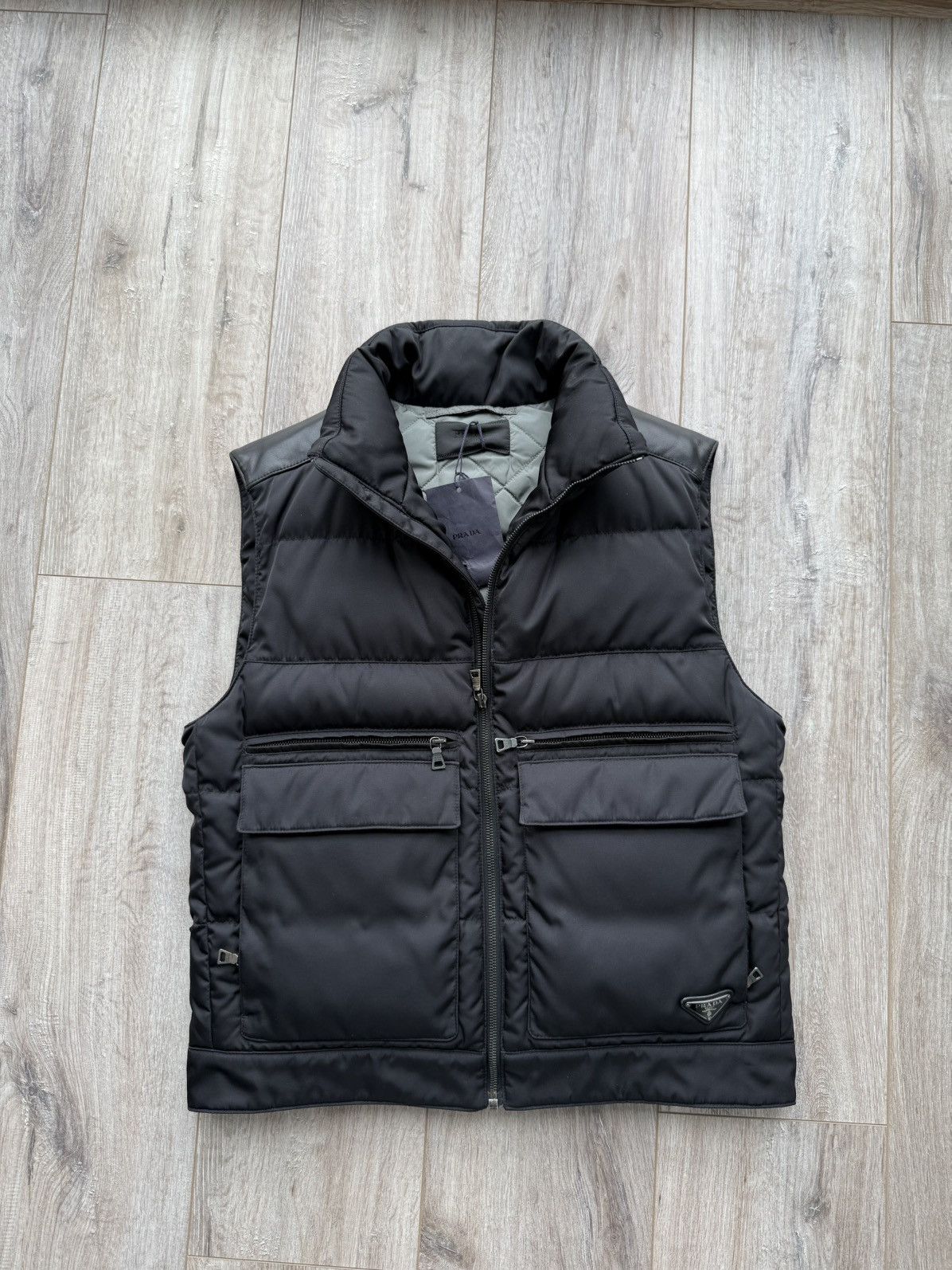 Prada Prada Badge Logo Cargo Gabardine Nylon/Lamb Puffer Down Vest Size US M / EU 48-50 / 2 - 2 Thumbnail