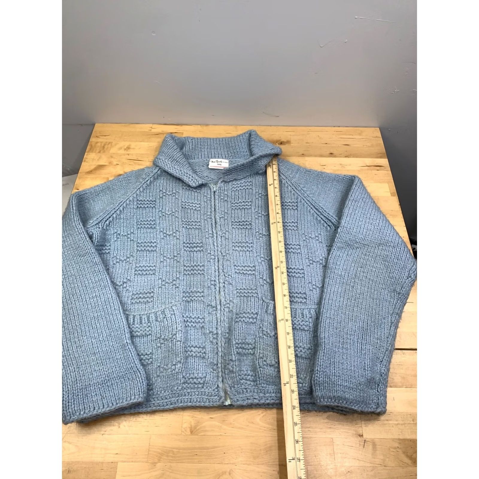 Vintage VINTAGE Knitted Zip Up Jacket Women M Blue Casual Pockets Size M / US 6-8 / IT 42-44 - 4 Thumbnail