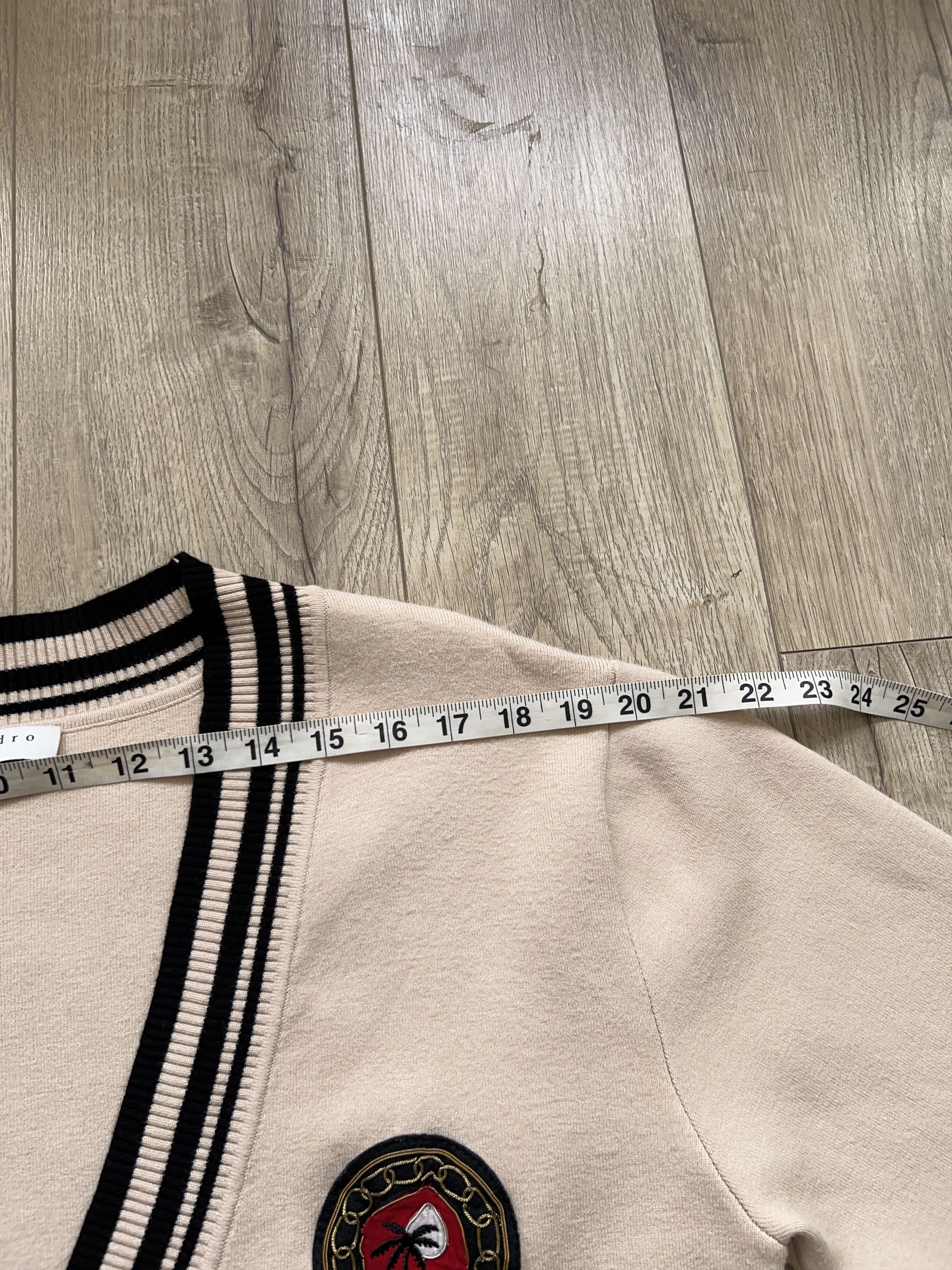 Designer × Sandro SANDRO Paris Palm Tree College Jumper V Neck Size 1 S Size S / US 4 / IT 40 - 9 Thumbnail