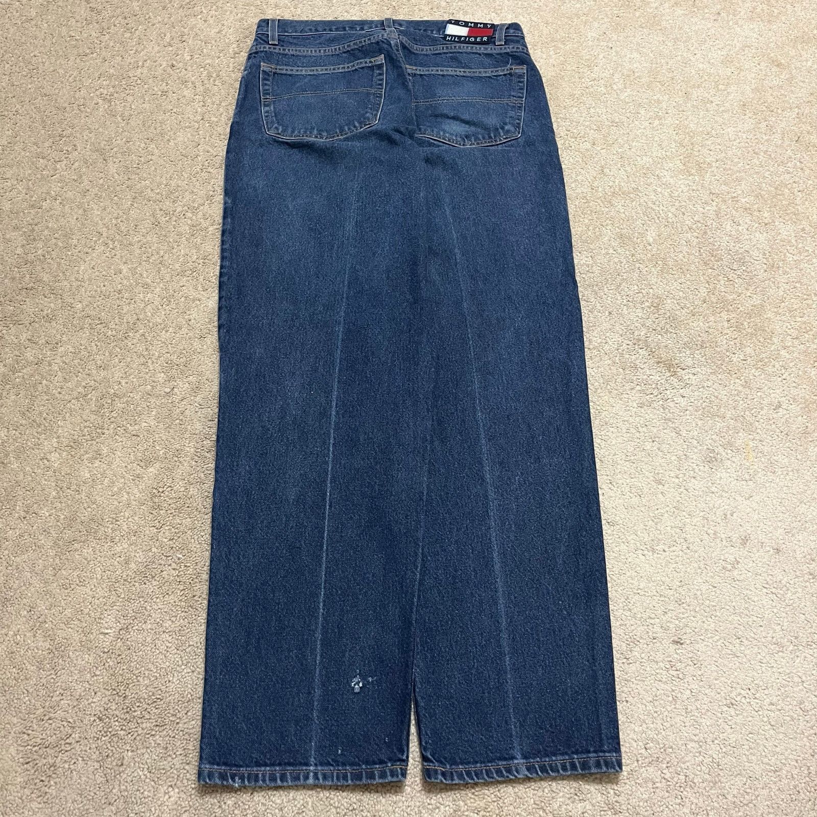 Tommy Jeans Tommy Hilfiger Denim Y2K Baggy Faded Blue Jeans 33Wx32.5L Size US 33 - 2 Thumbnail