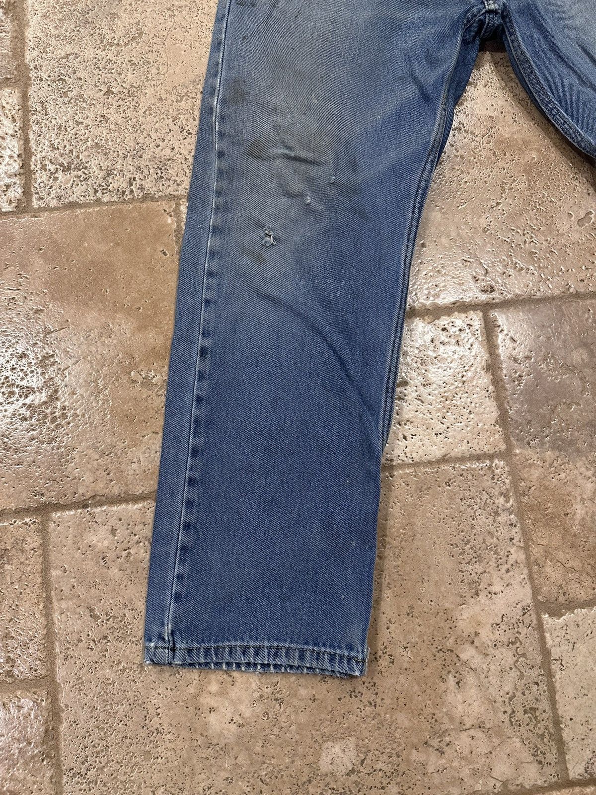 Architect × Vintage Vintage Architect Distressed Stone Paint Denim Blue Jeans Size US 36 / EU 52 - 2 Thumbnail
