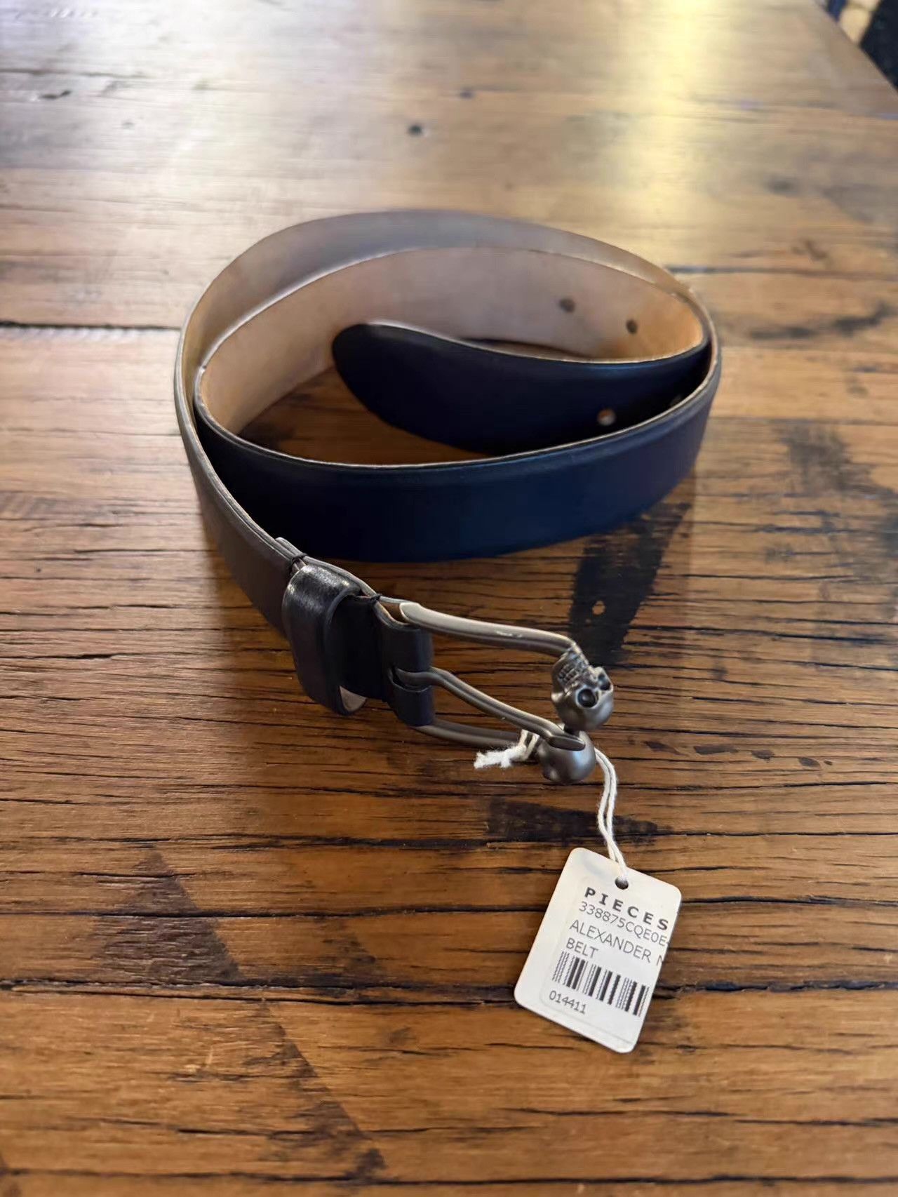 Alexander McQueen Alexander McQueen Black Double Skull Silver Buckle Belt Ｑ25 Size ONE SIZE - 1 Thumbnail
