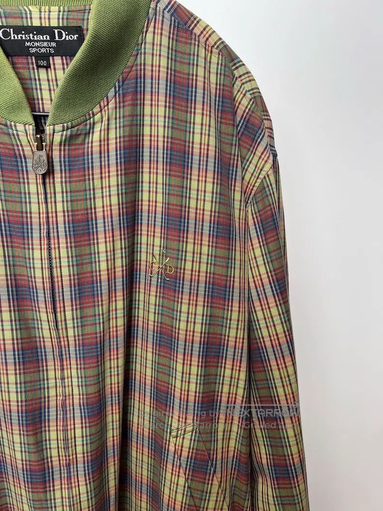 Dior Dior Green Plaid Zipper Jacket Size US L / EU 52-54 / 3 - 5 Thumbnail