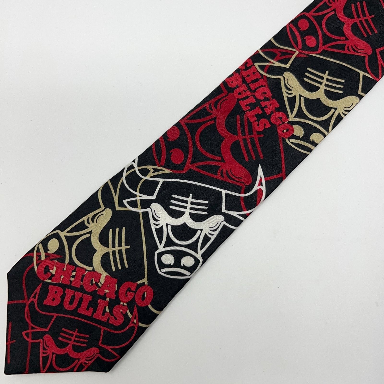 Ralph Marlin Vintage 90s Chicago Bulls RM Sport Tie Necktie NBA Black Size ONE SIZE - 2 Thumbnail