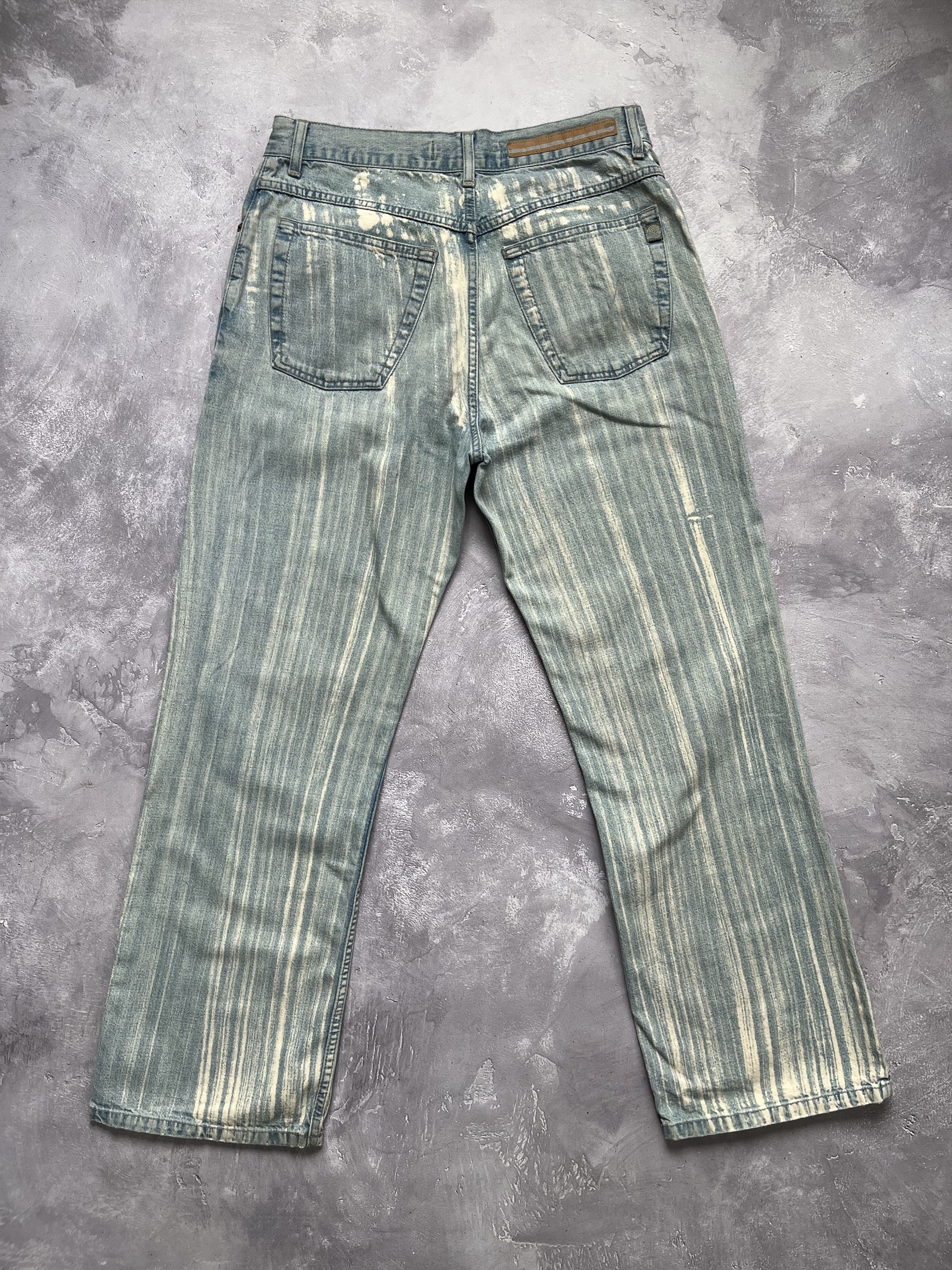 George George Bootcut Jeans Bleached Stripe Wash Vintage Y2K Denim Size US 32 / EU 48 - 2 Thumbnail