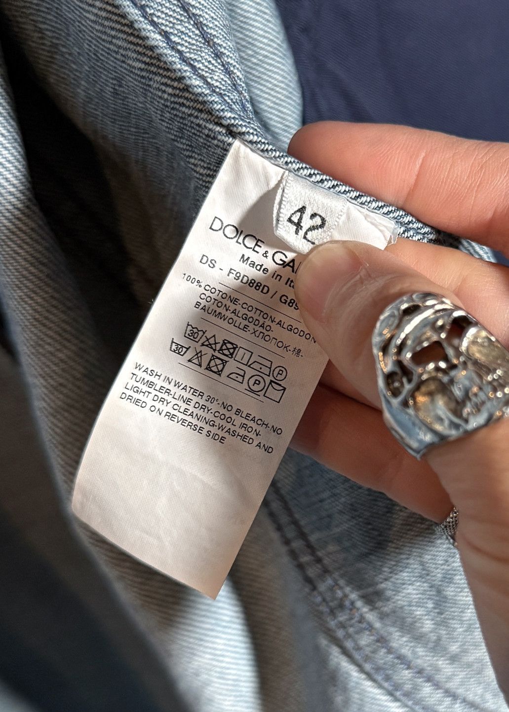 Dolce & Gabbana Dolce & Gabbana Blue Denim Patchwork Laced-up Shirt Jacket Size M / US 6-8 / IT 42-44 - 12 Thumbnail
