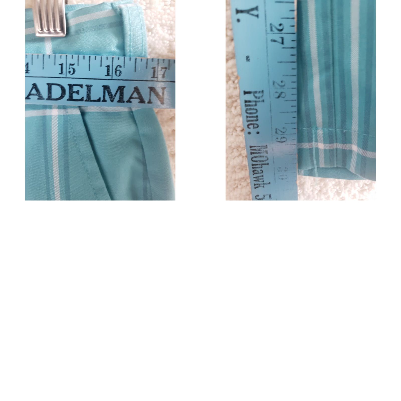 Izod Izod Golf Pants Men 32x30 Teal Blue-White Check Stretch Microfiber Slimming Pockets Zip Flat Front Regular Inseam 30" Machine Washable Size US 32 / EU 48 - 9 Thumbnail