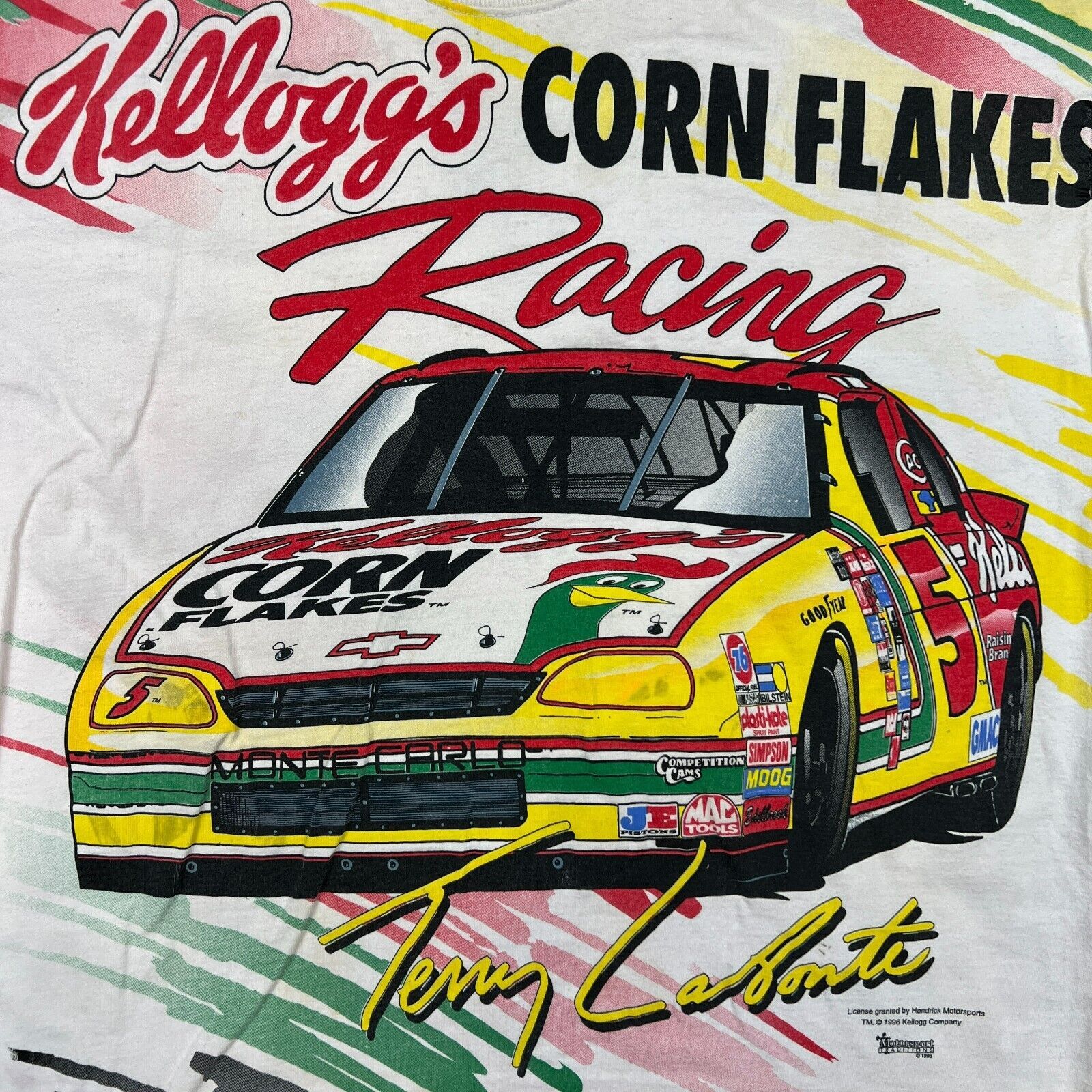 Chase Authentics × NASCAR × Vintage 1996 Chase Terry Labonte T Shirt XL Kelloggs NASCAR AOP Tee Size US XL / EU 56 / 4 - 11 Thumbnail