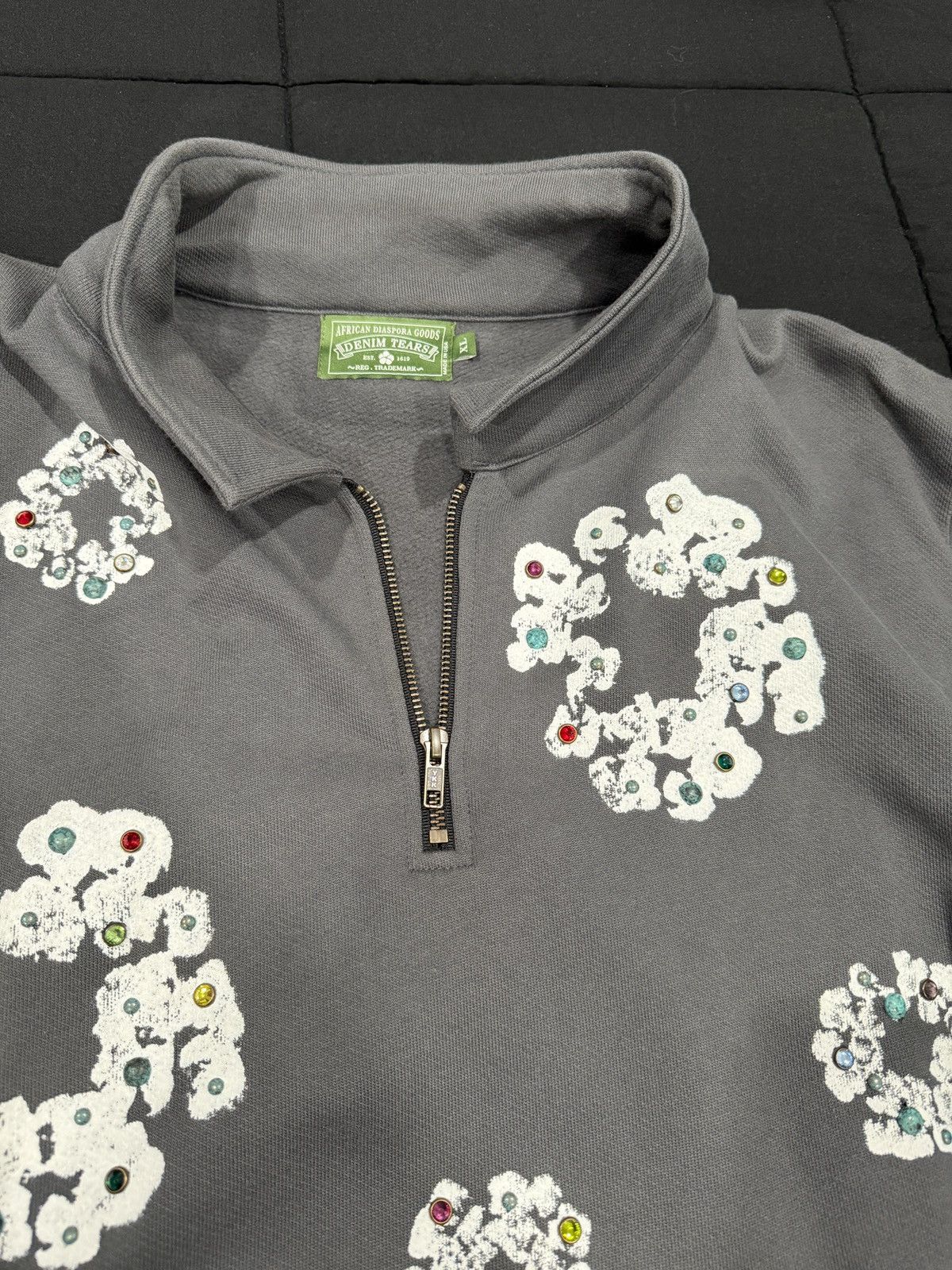 DENIM TEARS Denim Tears Rhinestone Quarter Zip XL Size US XL / EU 56 / 4 - 3 Thumbnail