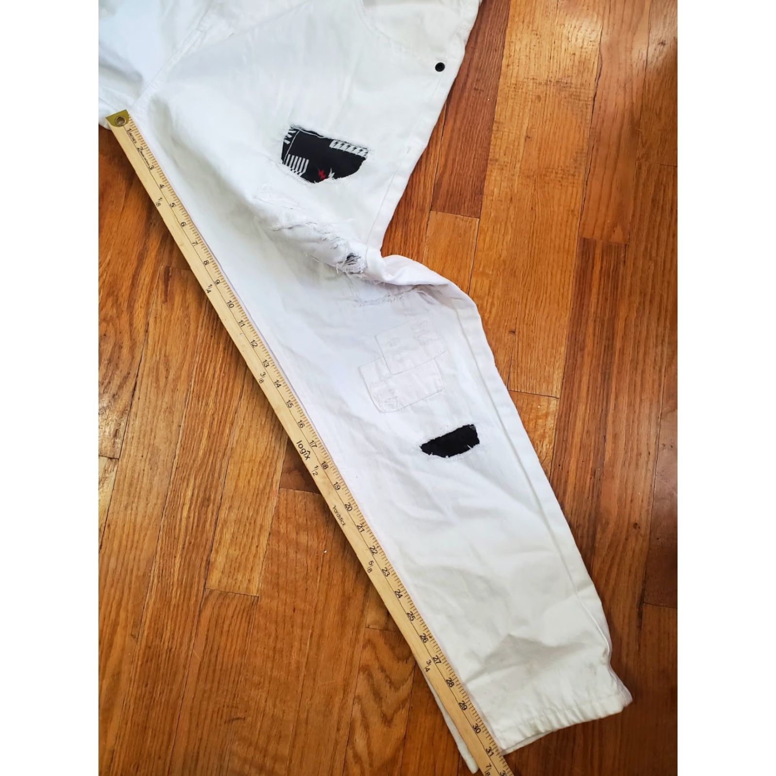 Southpole VINTAGE Southpole Jeans Patchwork White 40x32 Hip Hop 90s Grunge Denim Mens Straight Relaxed High Rise Size US 40 / EU 56 - 7 Thumbnail