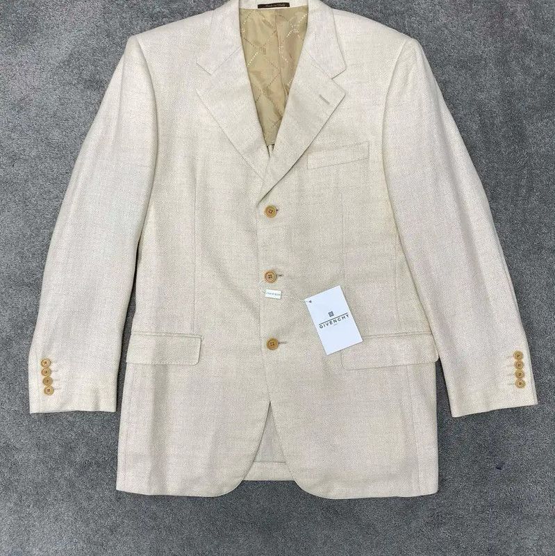Givenchy Givenchy Khaki Linen Blend Long Sleeve Jacket 0089 Size US XL / EU 56 / 4 - 1 Thumbnail