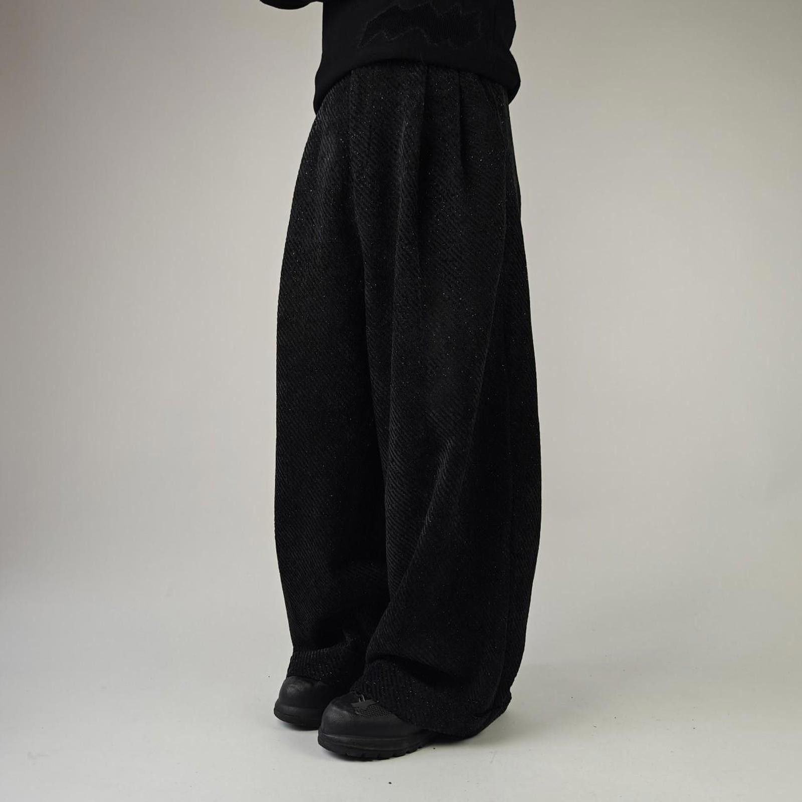Other Black Twill Wide Leg Pleated Trousers Size US 32 / EU 48 - 2 Thumbnail