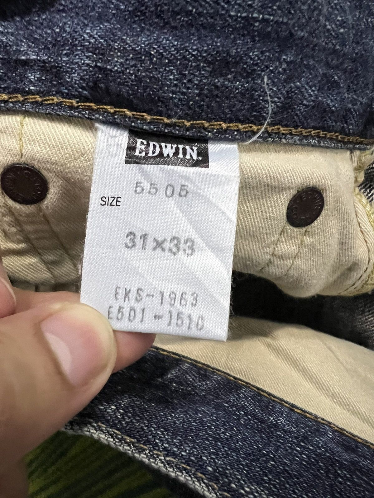 Edwin 💥RARE EDWIN 505zx SELVEDGE WITH ORENTAG Size US 31 - 17 Thumbnail