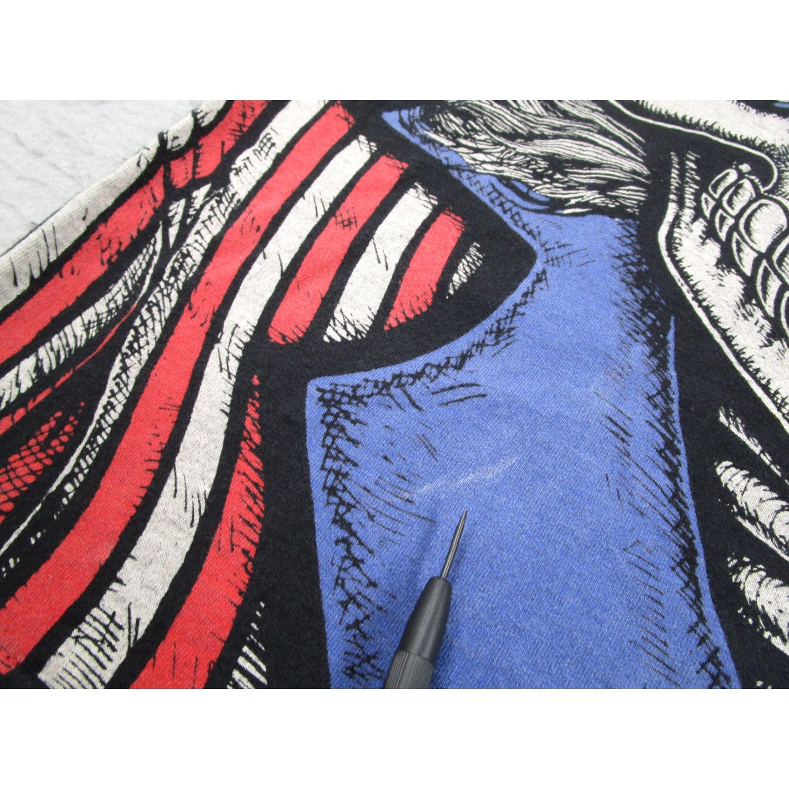 Fruit Of The Loom VINTAGE Ellis D Tees Skull Uncle Sam Shirt Mens Large USA 1993 Fruit Loom 90s Size US L / EU 52-54 / 3 - 6 Thumbnail
