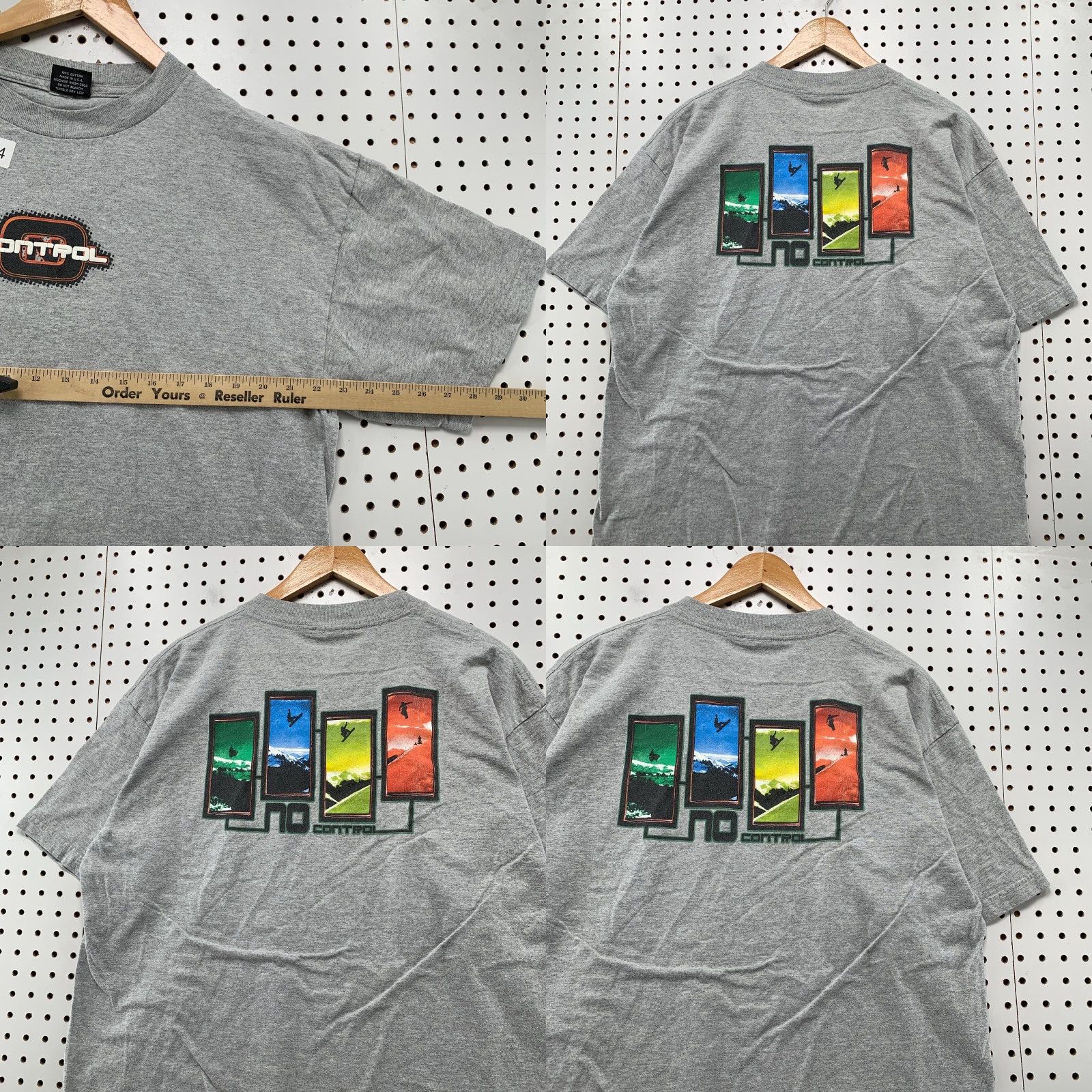 Vintage VINTAGE Control Snowboard T Shirt Mens XL Gray Outdoor Ski Winter Men T-Shirt Gray 80s? Size US XL / EU 56 / 4 - 9 Thumbnail