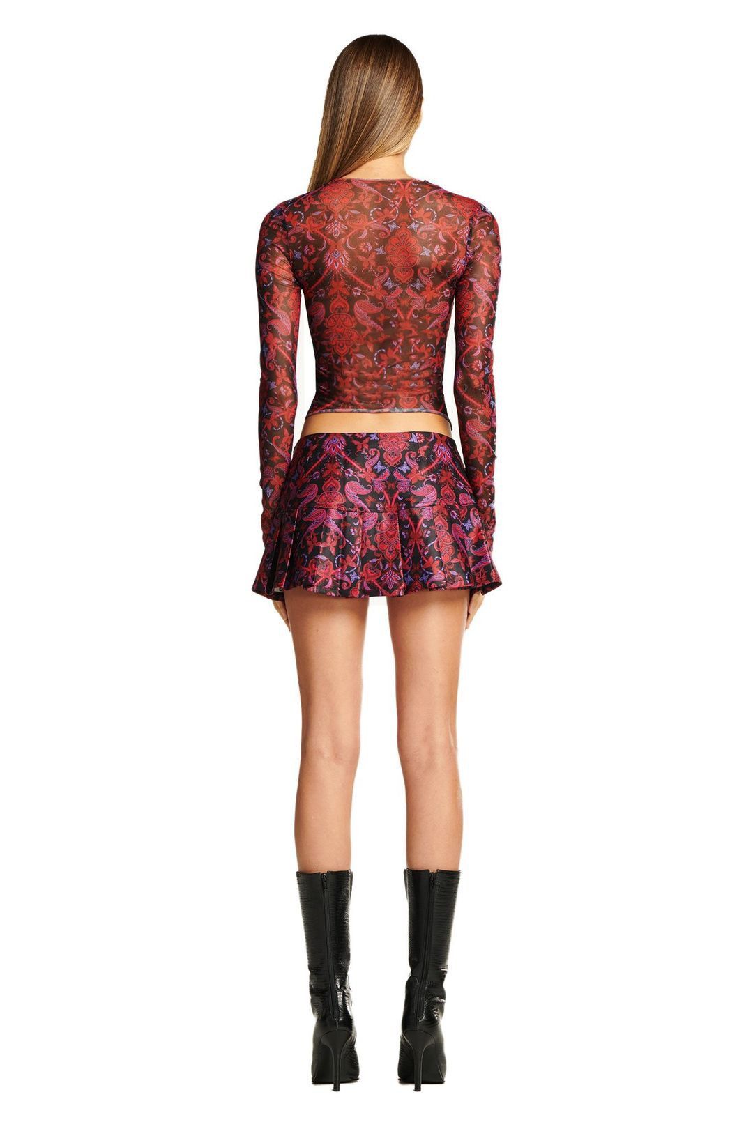 I.AM.GIA × Vintage I AM GIA black pleated paisley skirt y2k Size 26" / US 2 / IT 38 - 2 Thumbnail