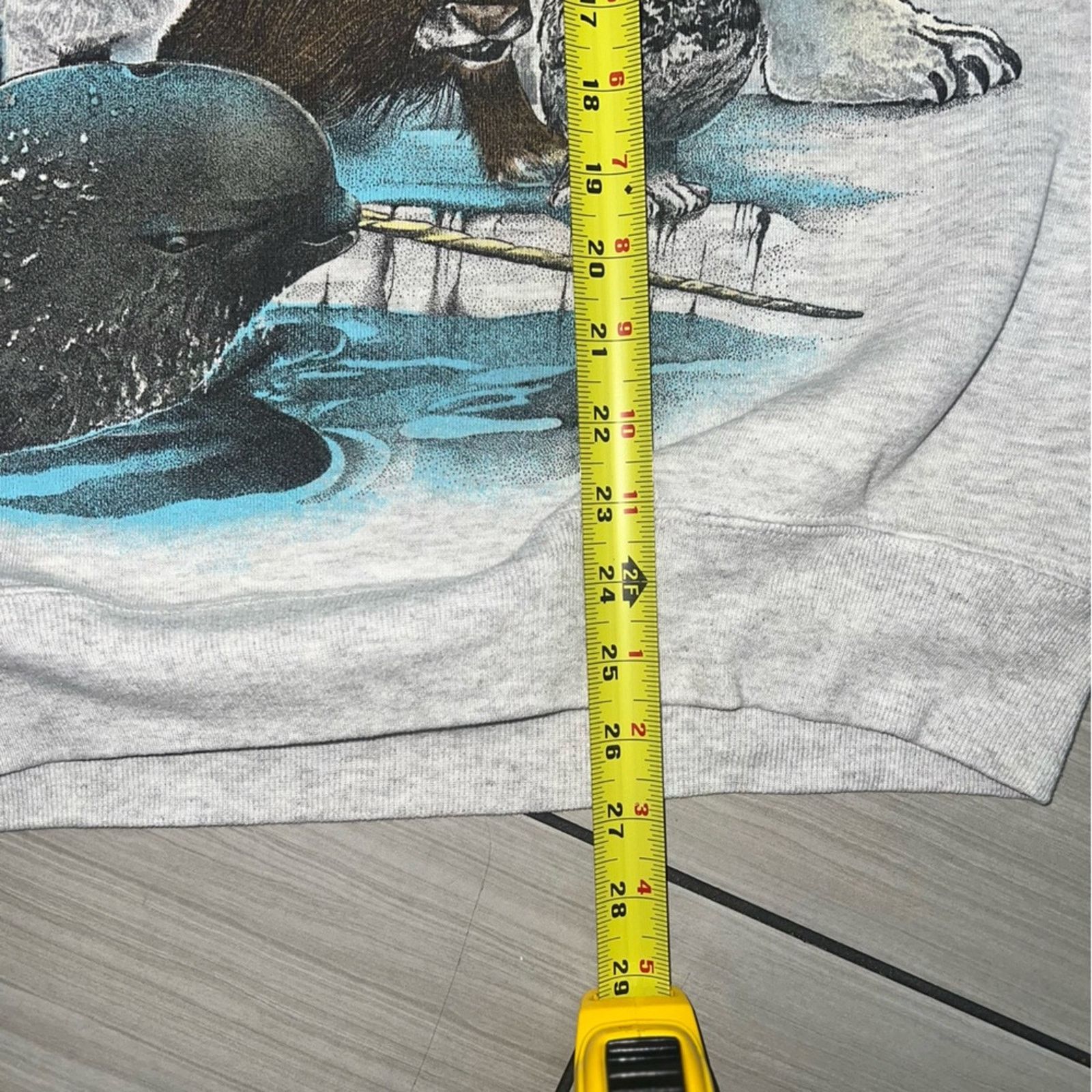 Jerzees 90s Jerzees Arctic Wildlife White Crewneck Sweatshirt Size US L / EU 52-54 / 3 - 8 Thumbnail