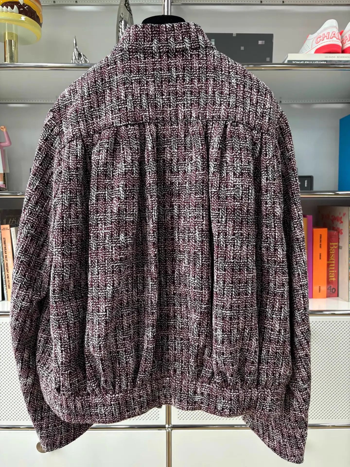 Chanel Chanel Burgundy Tweed Stand Collar Single-Breasted Jacket 38 Size S / US 4 / IT 40 - 3 Thumbnail