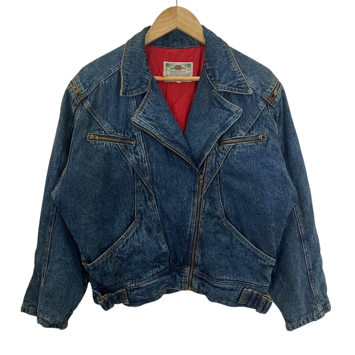 20471120 Vintage 90s Magic Square Bikers Denim Jacket Size US L / EU 52-54 / 3 - 1 Thumbnail
