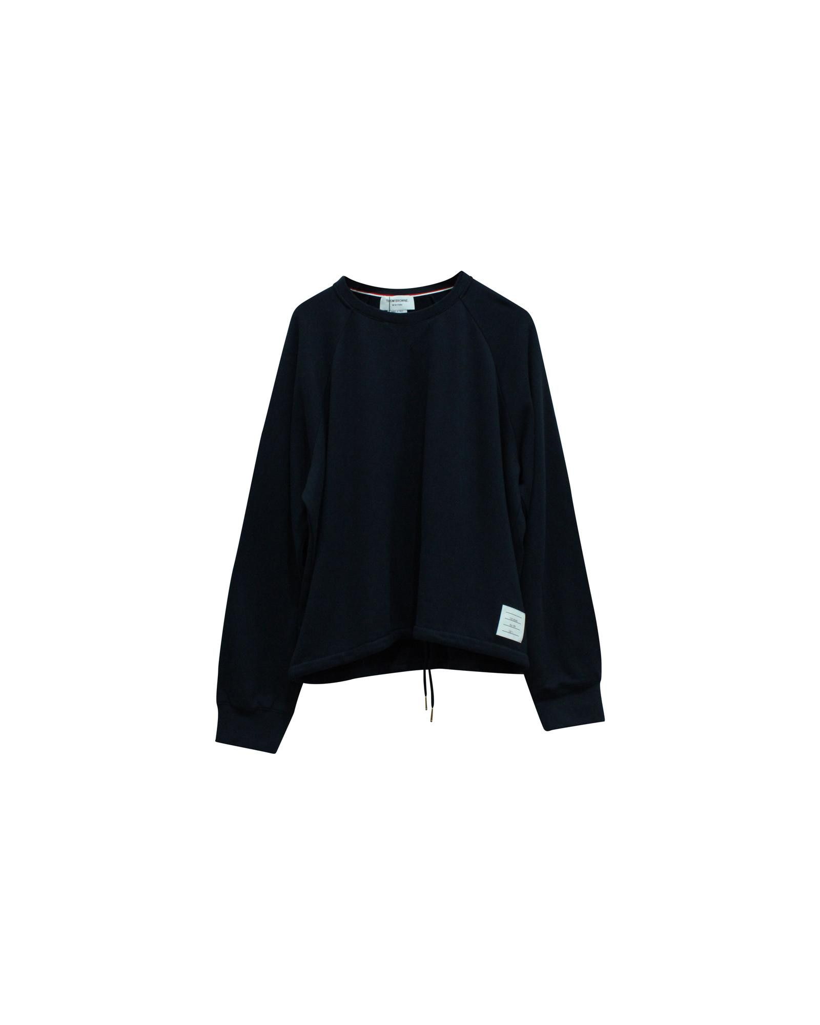 image of Thom Browne Navy Blue Merino Wool Raglan Sweater in Blue/Navy Blue, Men's (Size 2XL)