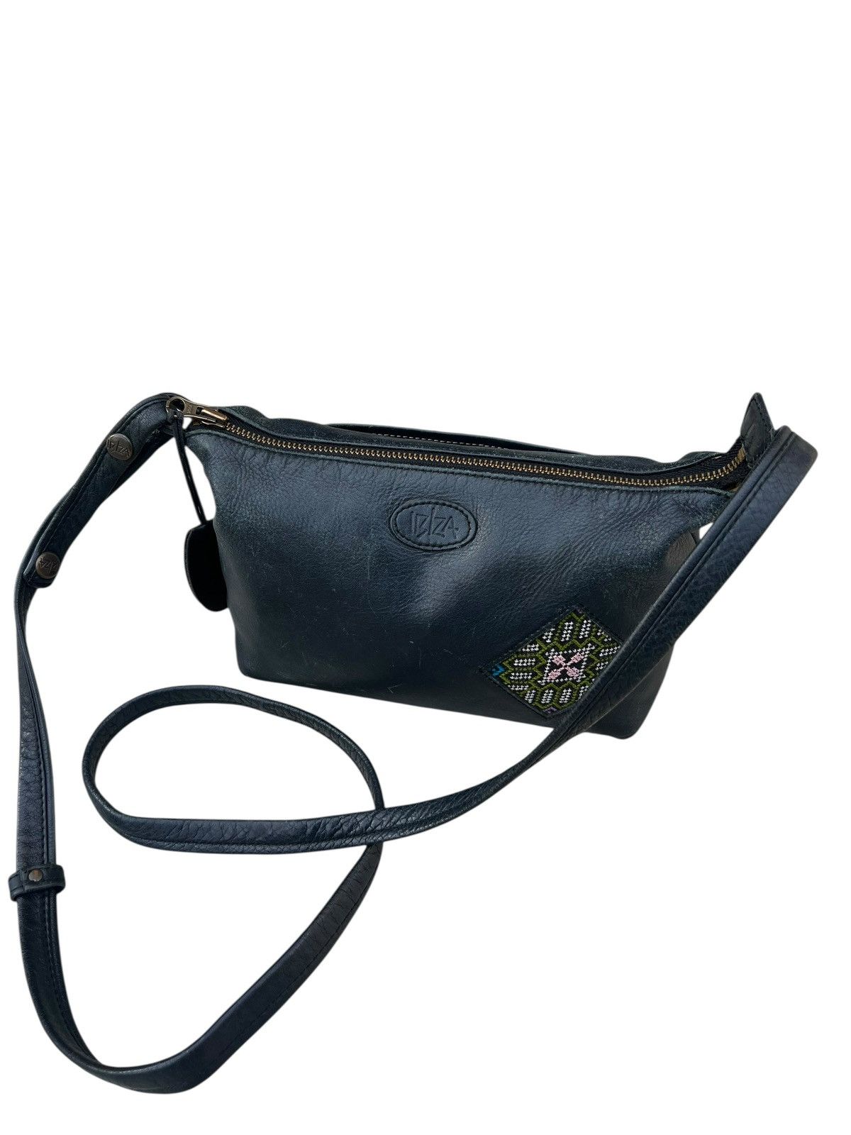 Leather Vintage Ibiza Japan Patina Scratches Black Leather Bag Size ONE SIZE - 18 Thumbnail