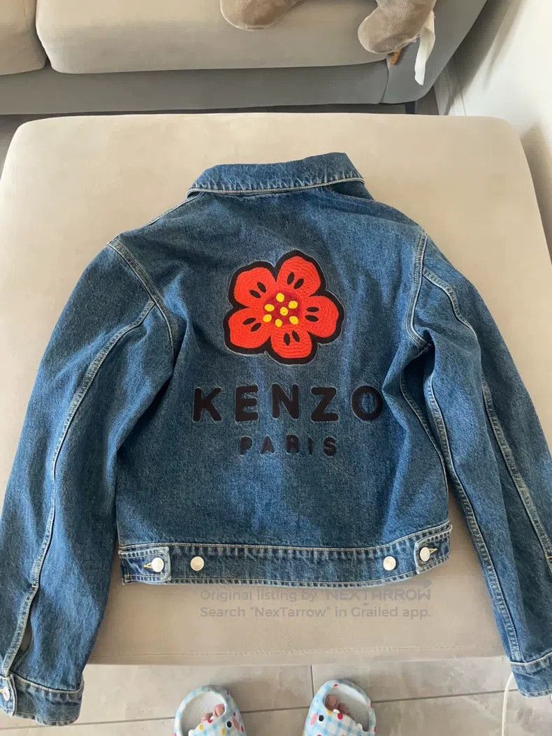 Kenzo Kenzo SS22 Solid Color Embroidered Denim Jacket - Blue wit Size US S / EU 44-46 / 1 - 3 Thumbnail