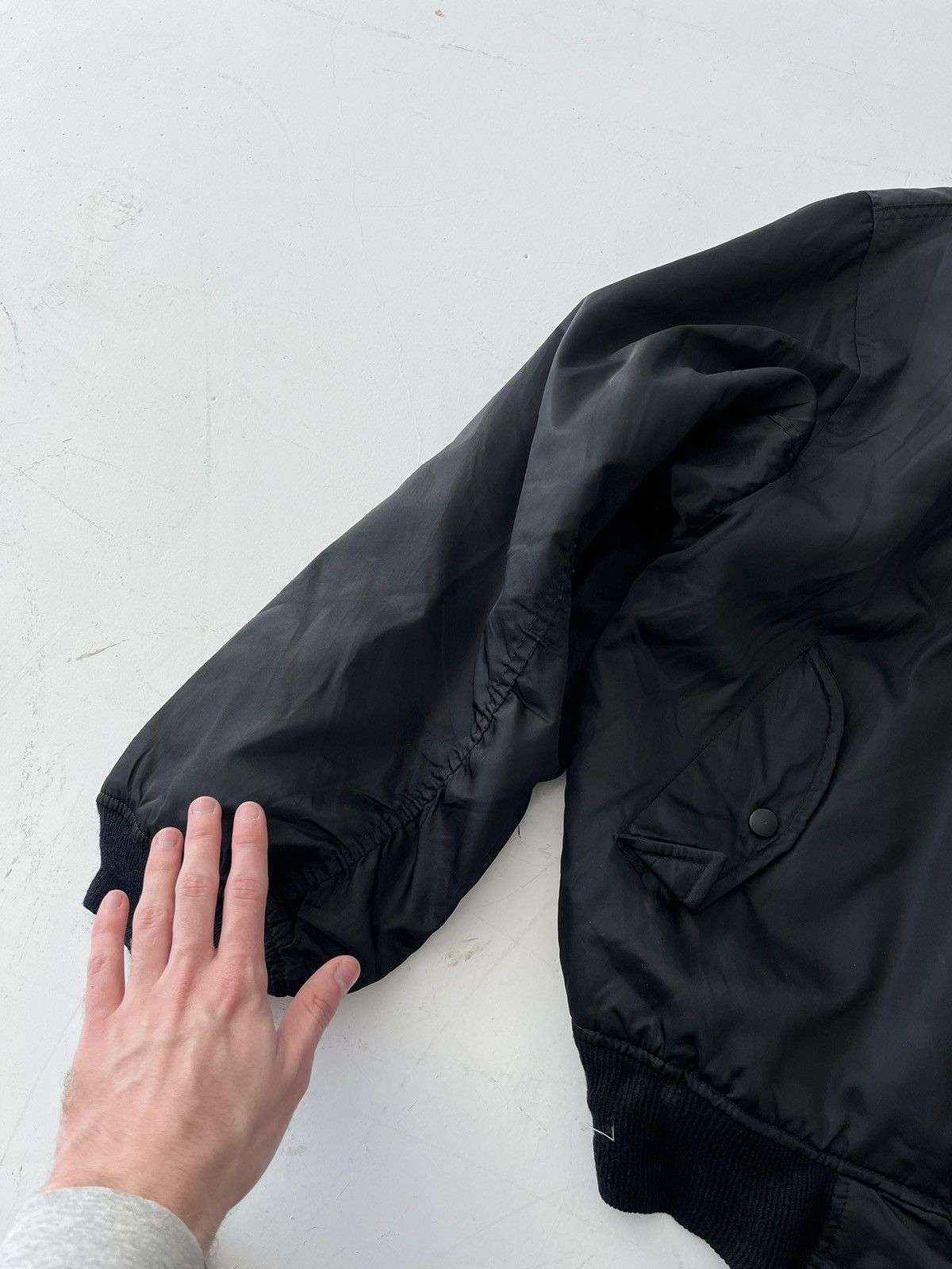 Japanese Brand Vintage Japanese trashed black M1 flight bomber jacket Size US L / EU 52-54 / 3 - 5 Thumbnail