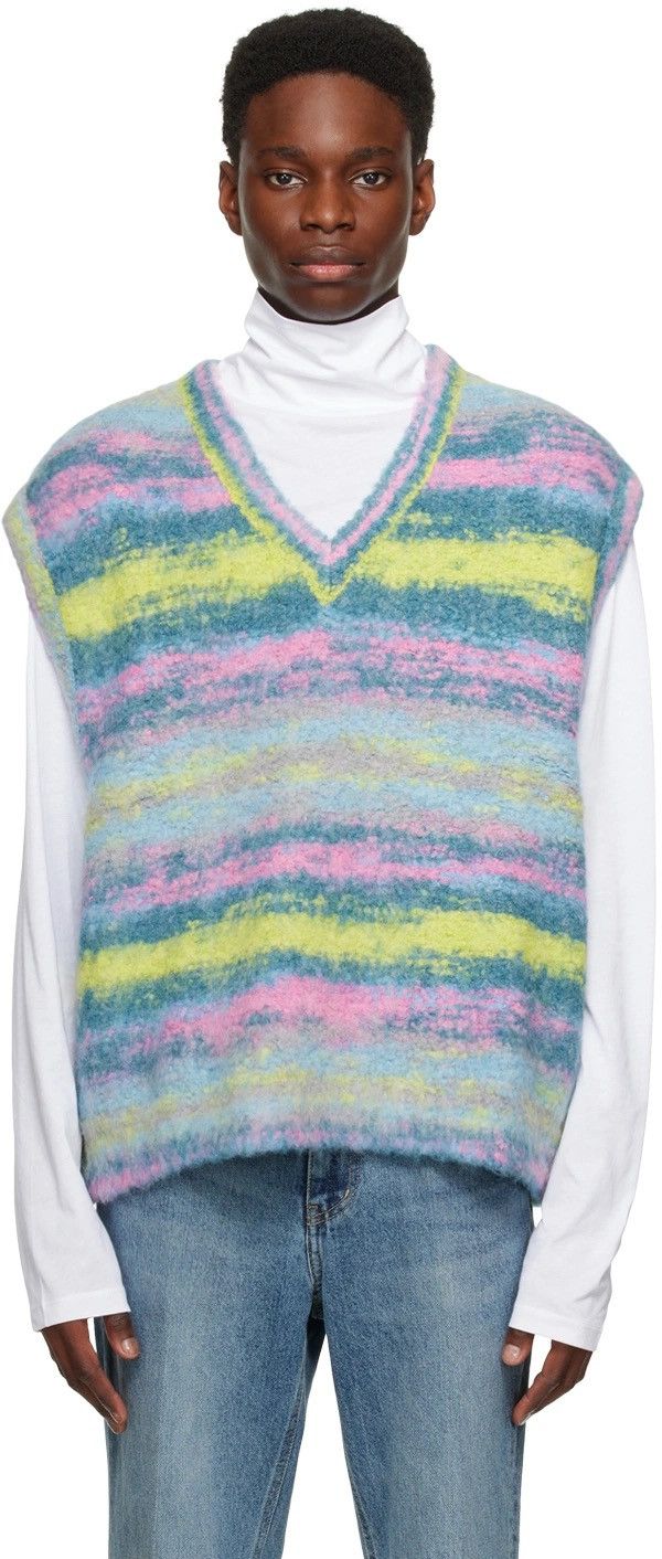 Wooyoungmi !DS! FW22 Wooyoungmi Multicolor Blue Stripped Alpaca Vest Size US M / EU 48-50 / 2 - 1 Thumbnail