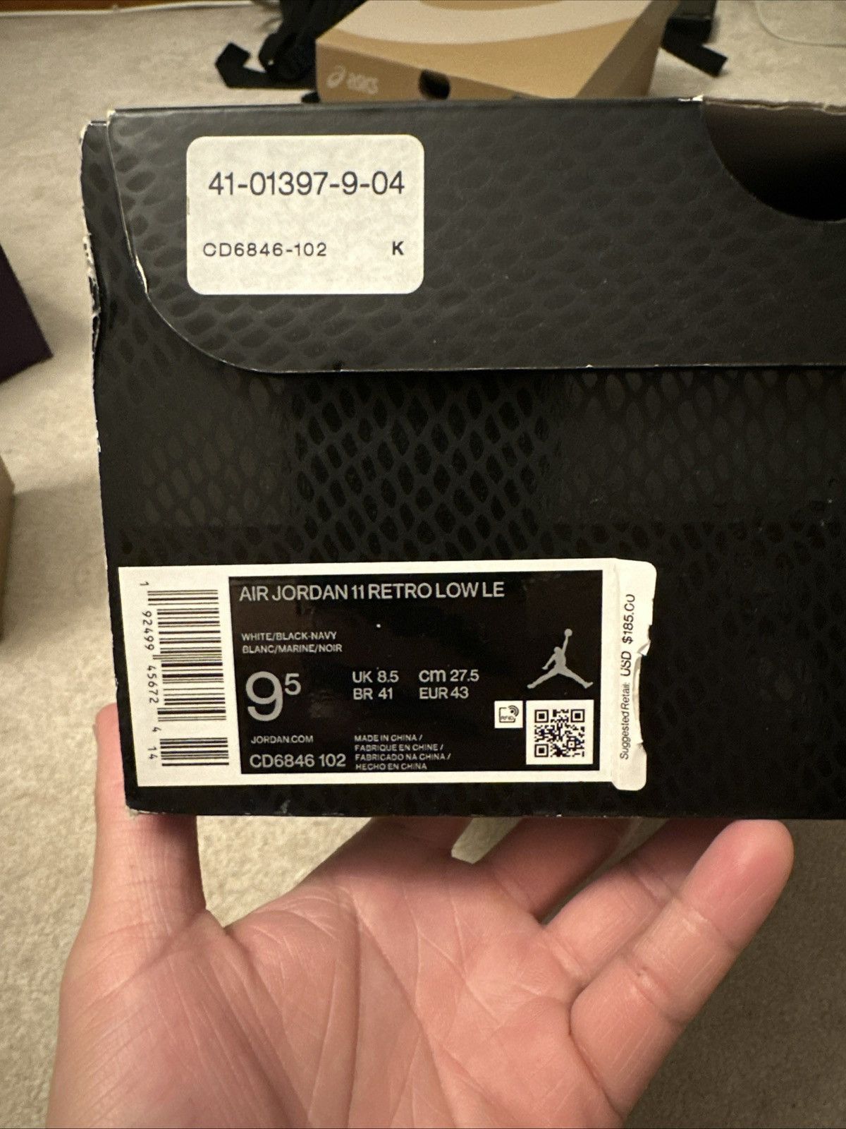 Jordan Brand Used Air Jordan 11 Retro Low ‘Navy Snakeskin’ 2019 Size US 9.5 / EU 42-43 - 5 Thumbnail