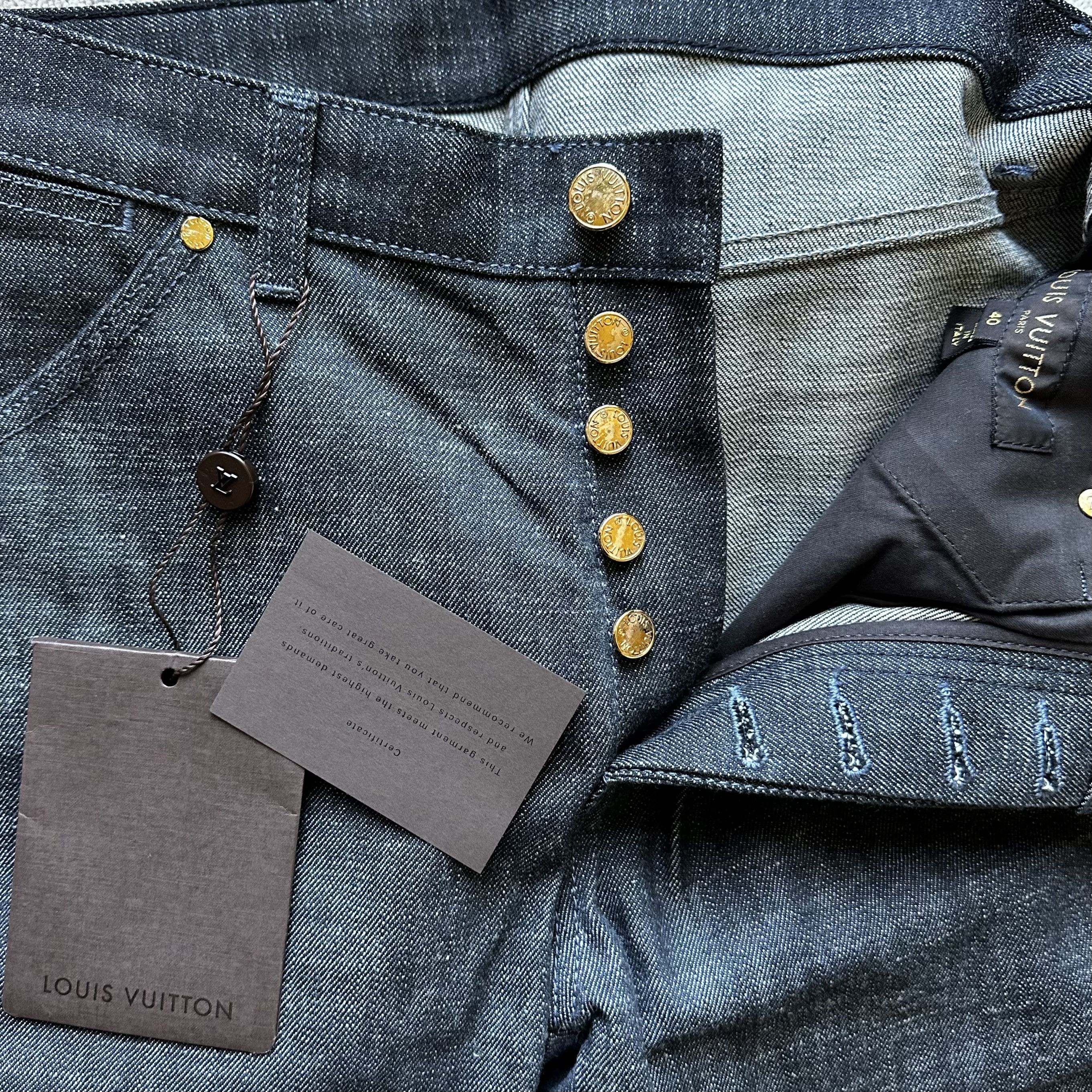 Louis Vuitton LOUIS VUITTON Dk Grey RAW COTTON DENIM Slim JEANS Sz 40 FR Size US 31 - 6 Thumbnail