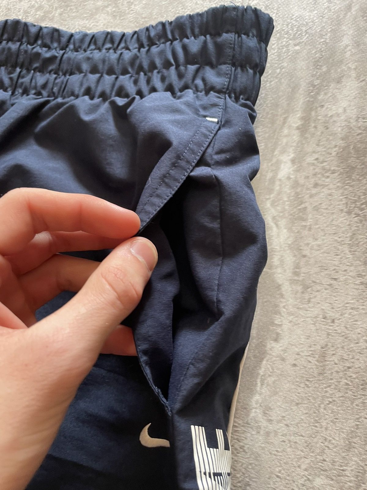 Nike × Vintage Vintage Nike Navy Blue Shorts Drill Size L Size US 34 / EU 50 - 5 Thumbnail