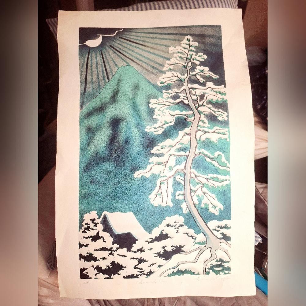 Designer Grace D'Esopo "Snowed In" -S/N Lithograph 1980's. Size ONE SIZE - 4 Thumbnail