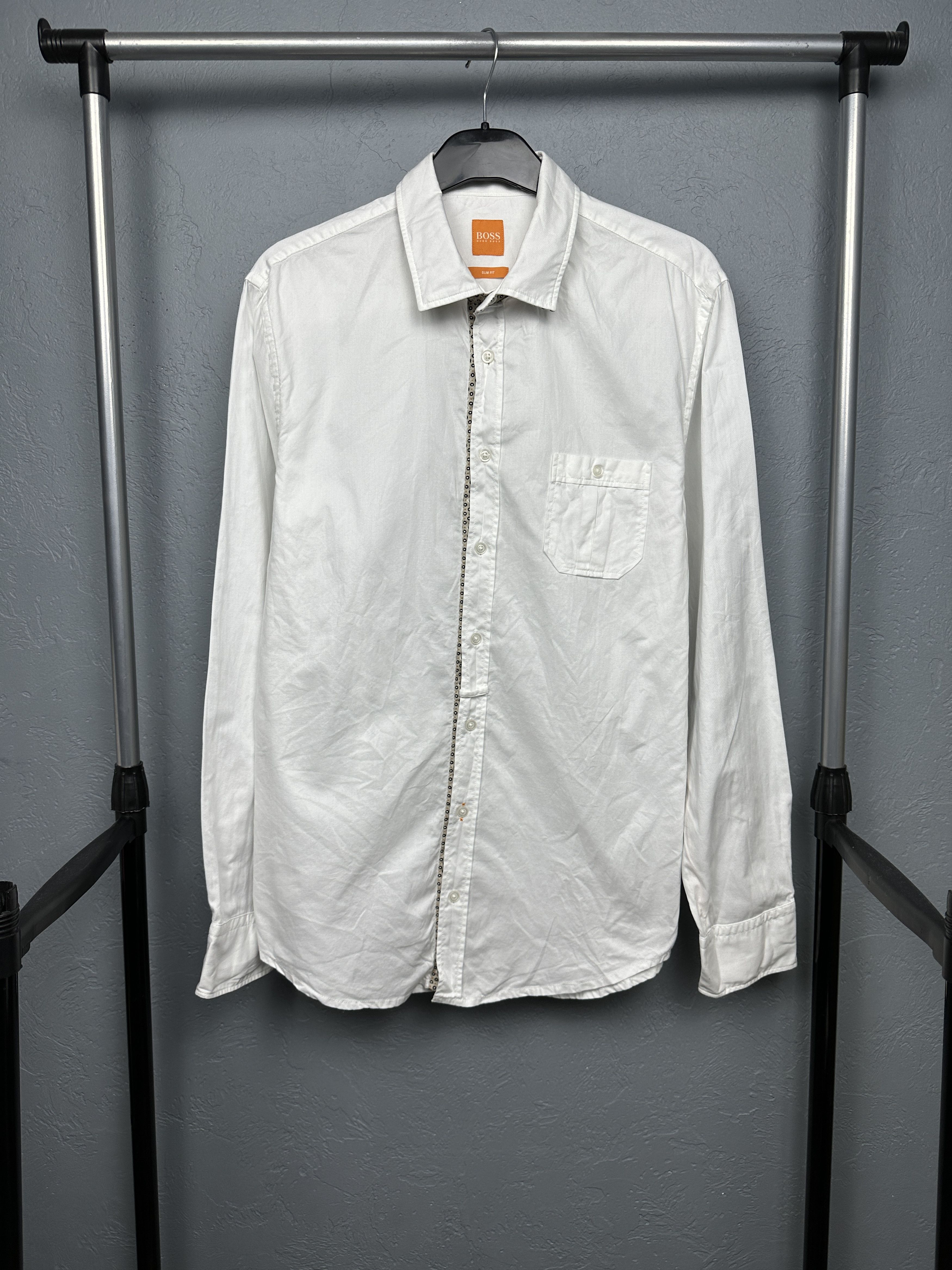 Hugo Boss Hugo Boss Mens Long Sleeve White Shirt Size US L / EU 52-54 / 3 - 1 Thumbnail