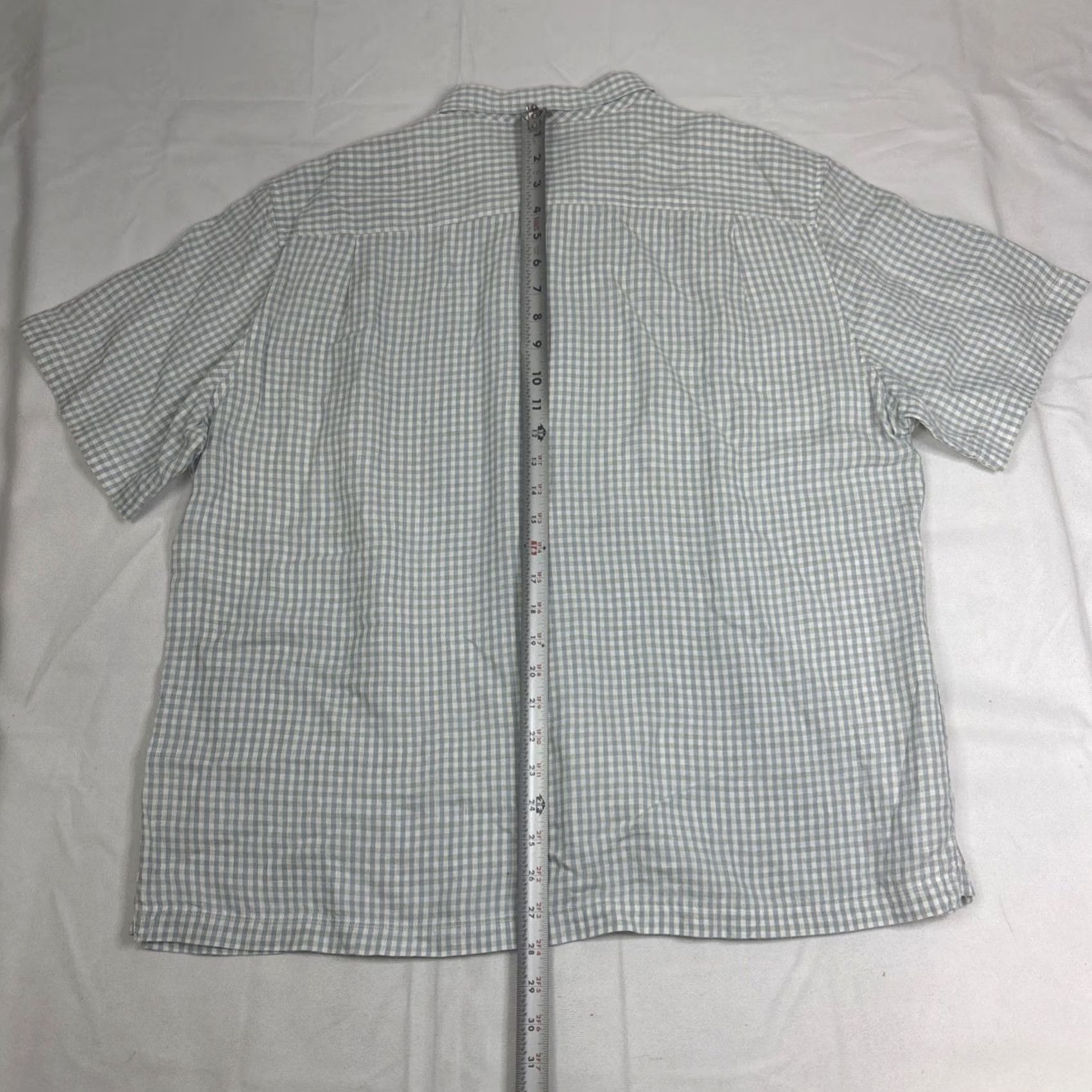 Jos. A. Bank Jos A Bank Reserve Shirt Mens XL Blue Plaid Short Sleeve Button-Up Linen Shirt Size US XL / EU 56 / 4 - 5 Thumbnail