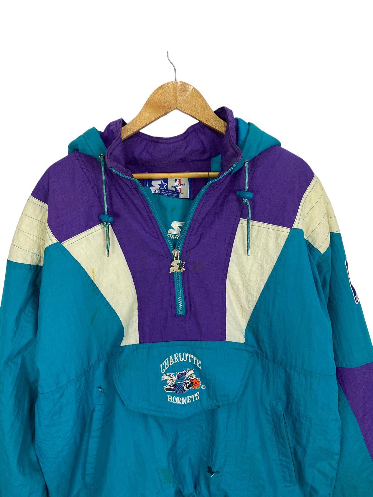 NBA Vintage charlotte hornets starter hoodie jacket Size US M / EU 48-50 / 2 - 5 Thumbnail