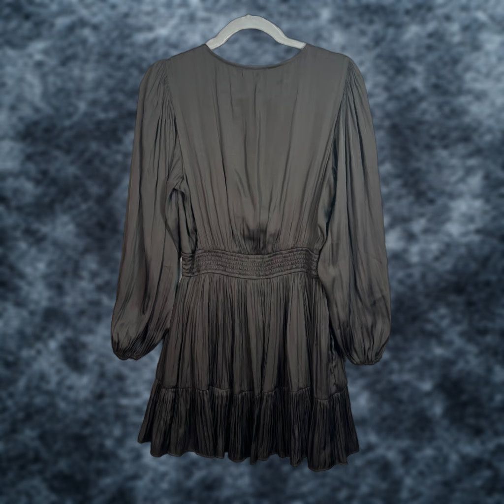 Z Supply Z Supply Womens Black Long Sleeve V-Neck Mini Dress L Polyester Dress Size L / US 10 / IT 46 - 1 Thumbnail