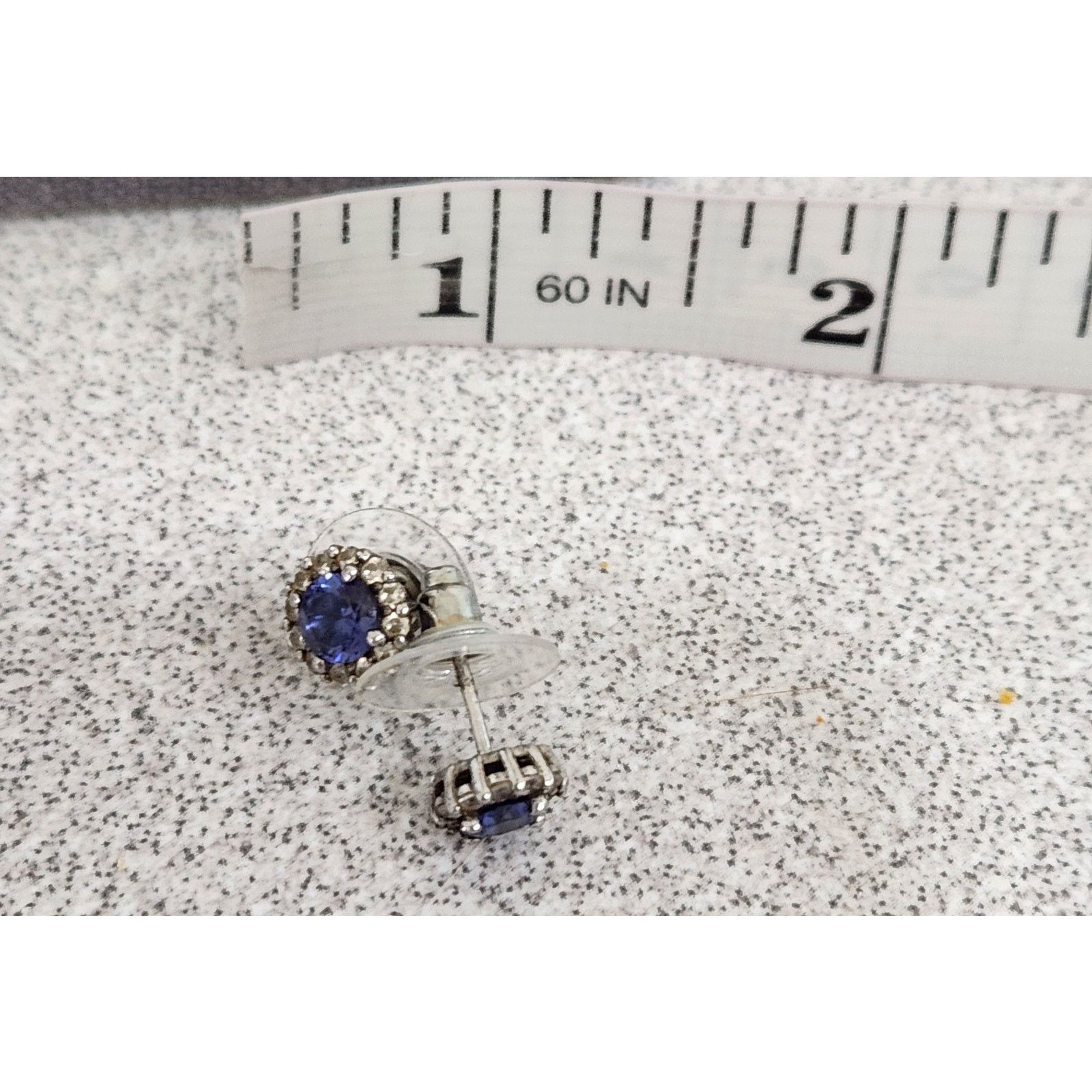 Other Kiera Blue Stone Surrounded Rhinestones Flower Stud Earrings Size ONE SIZE - 3 Thumbnail