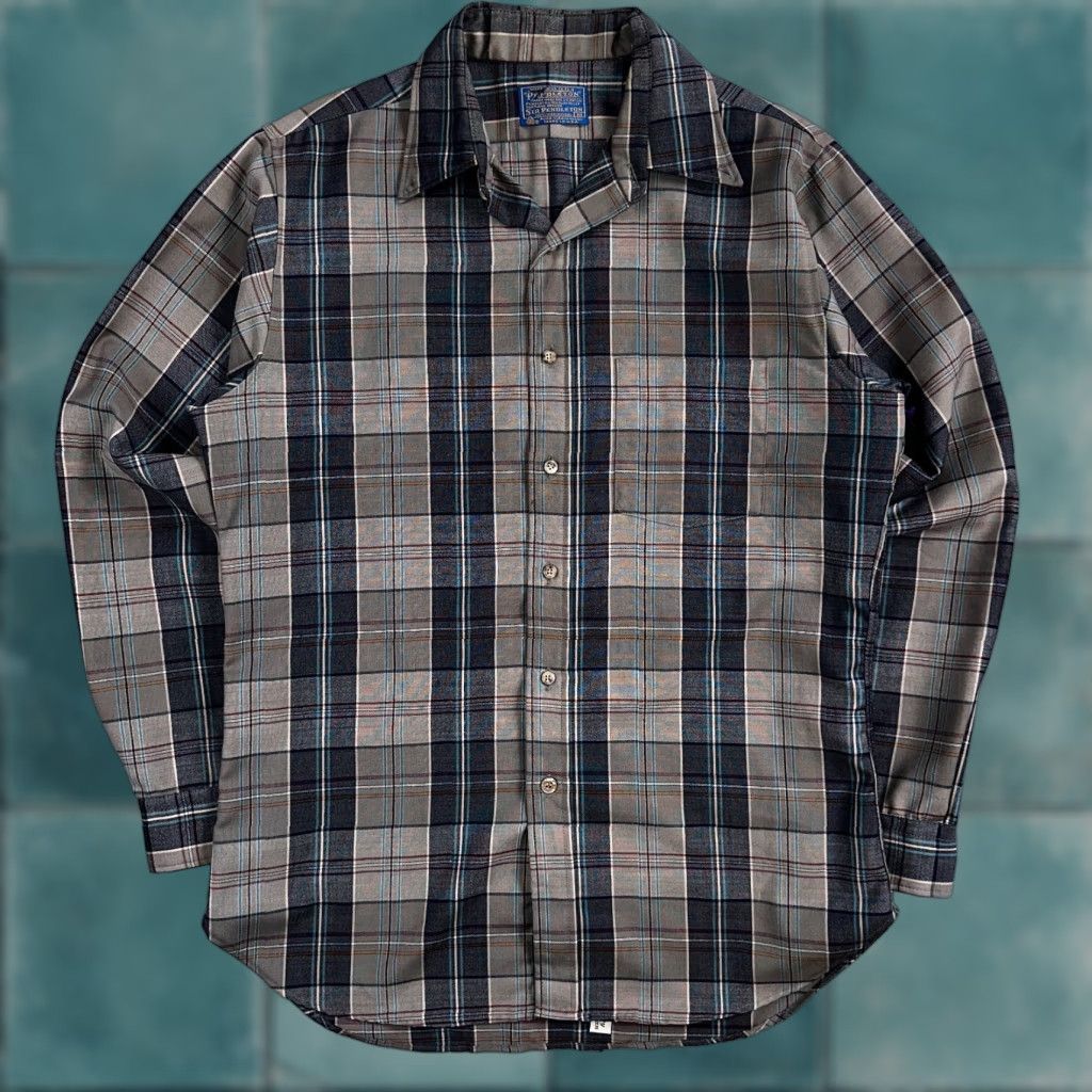 Pendleton VINTAGE Pendleton Shirt Mens M Blue Wool Button-Up 60s 70s Western Outdoors Collared Size US M / EU 48-50 / 2 - 1 Thumbnail