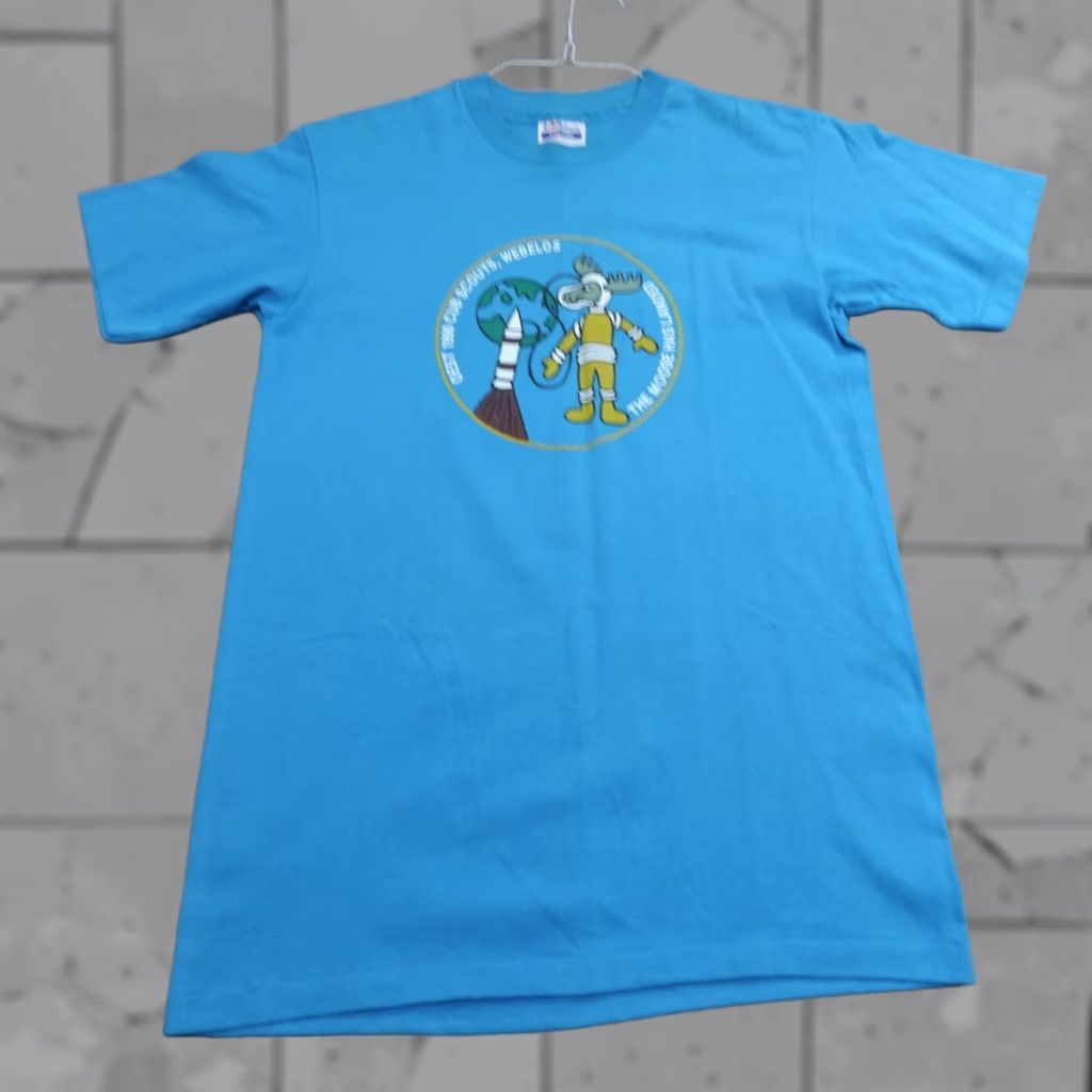 Vintage VINTAGE Cub Scouts Shirt Small Blue Teal The Moose Has Landed Made in USA Shirt Mens S Blue USA 90s Size US S / EU 44-46 / 1 - 1 Thumbnail