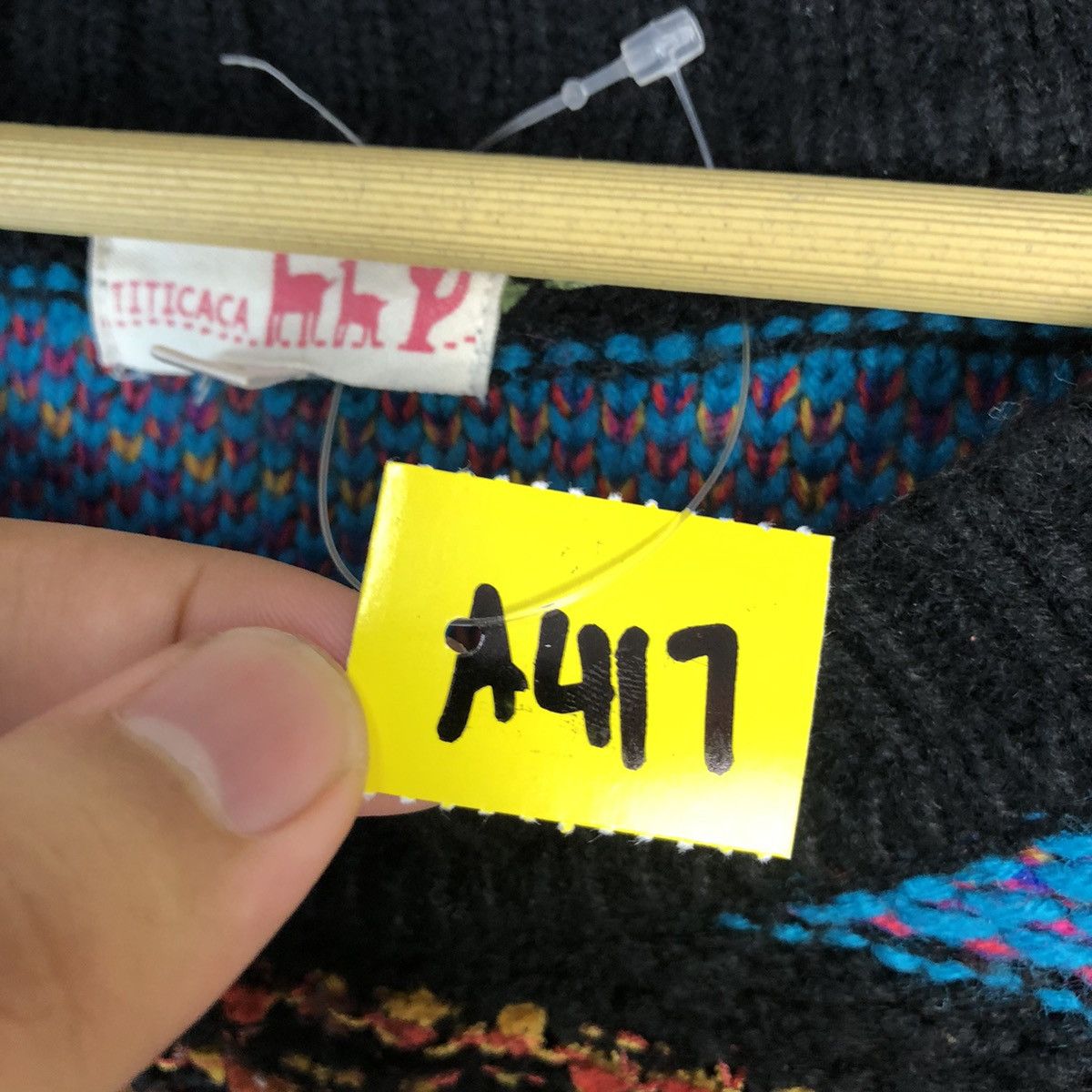 Japanese Brand Titi Caca stripe art vintage Blue Knitwear sweatshirt #A417 Size L / US 10 / IT 46 - 11 Thumbnail