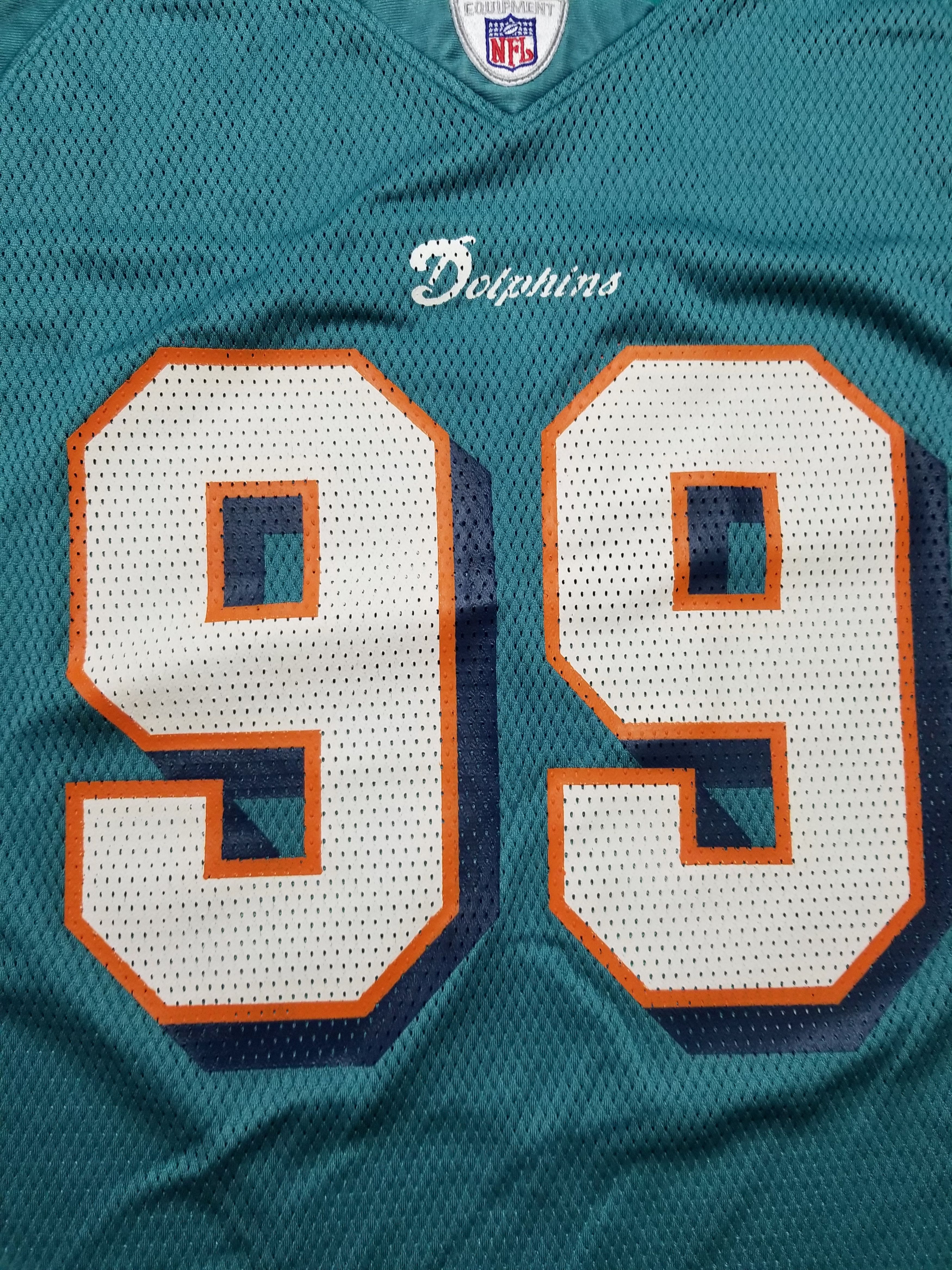 Reebok VTG Miami Dolphins Jason Taylor #99 Football Teal Jersey Size US L / EU 52-54 / 3 - 13 Thumbnail