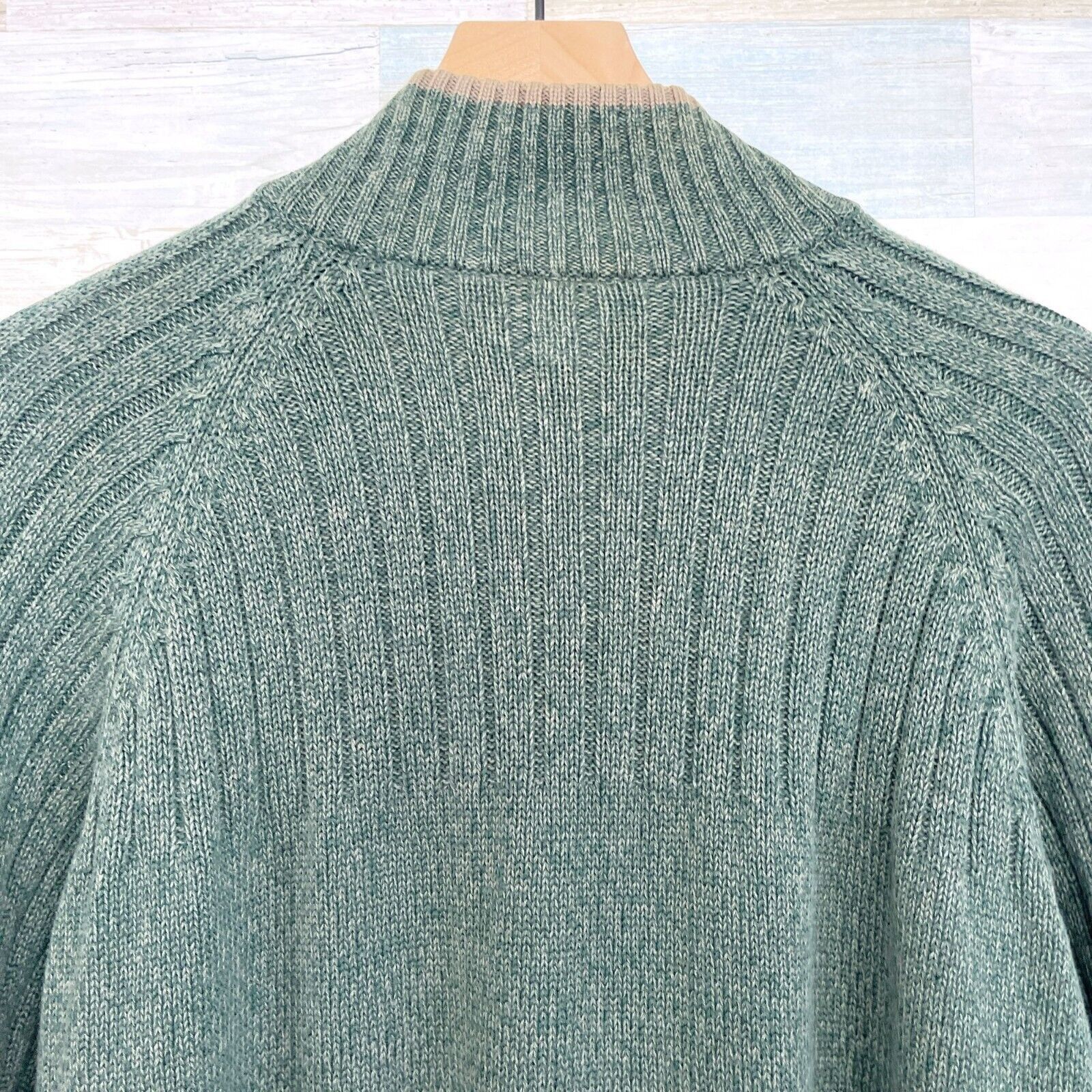 Columbia Columbia Chunky Ribbed 1/4 Zip Raglan Sweater Green L Size US L / EU 52-54 / 3 - 5 Thumbnail