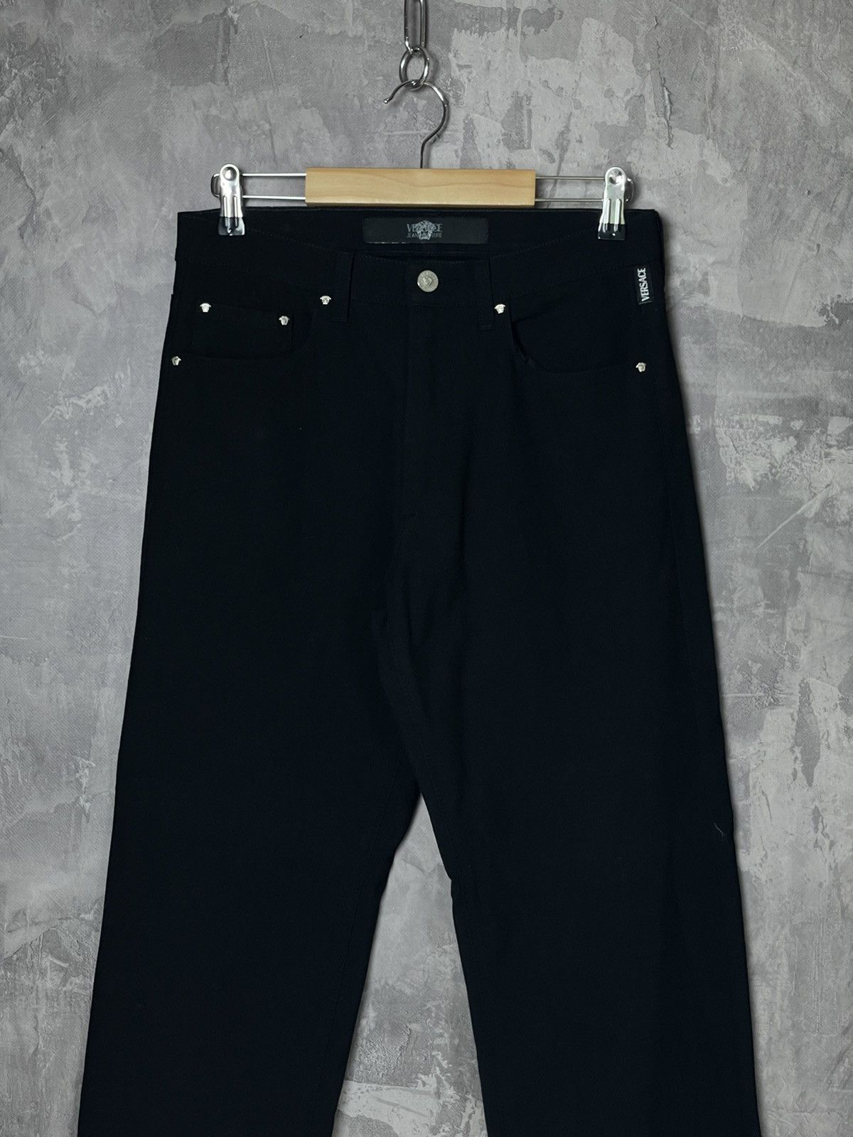 Versace × Vintage Vintage Versace Basic Black Y2K pants Size 32" / US 10 / IT 46 - 2 Thumbnail