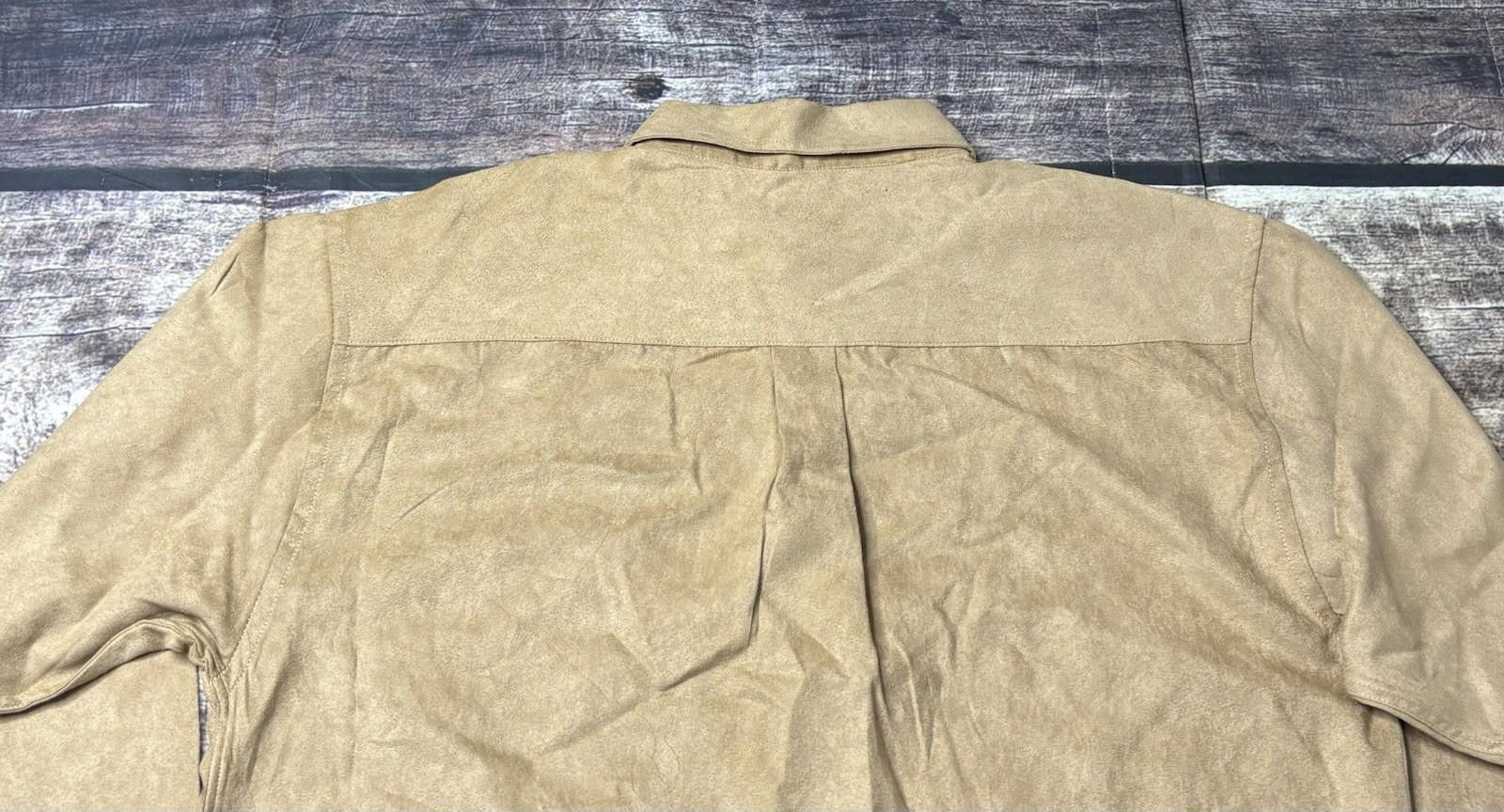 Oleg Cassini VTG Oleg Cassini Shirt Mens Large Suede Silk Tan Western NEW Size US L / EU 52-54 / 3 - 6 Thumbnail