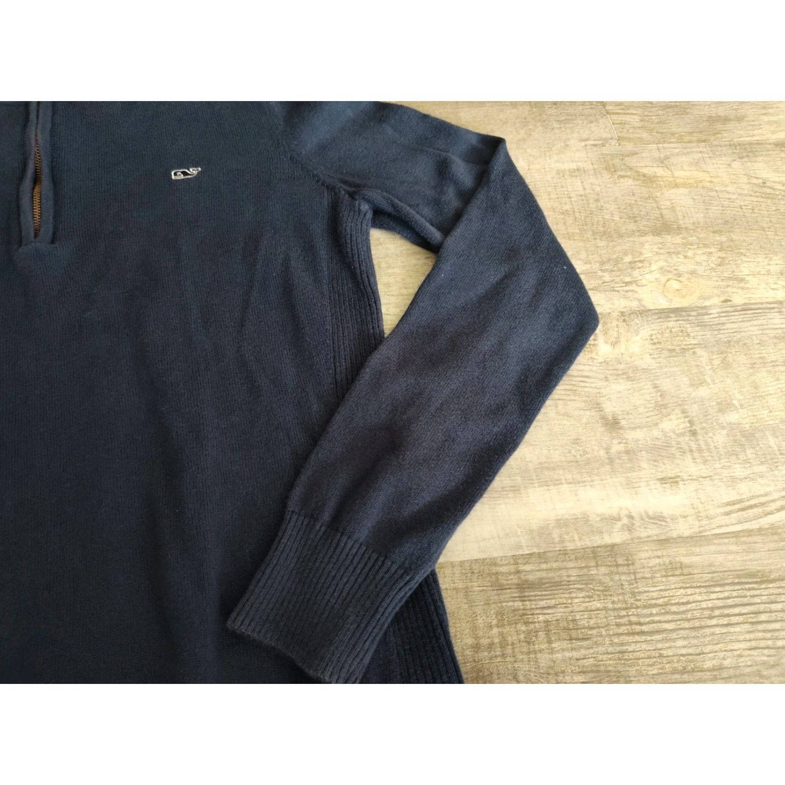 Vineyard Vines VINTAGE Vineyard Vines Women's Sweater Quarter Zip Pullover Long Sleeve Blue Cotton Slim Fit Size S Size S / US 4 / IT 40 - 2 Thumbnail